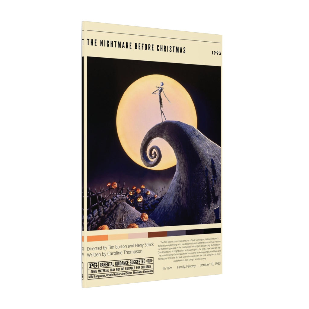 The Nightmare Before Christmas Minimalist Movie Poster Custom Canvas Wall Print