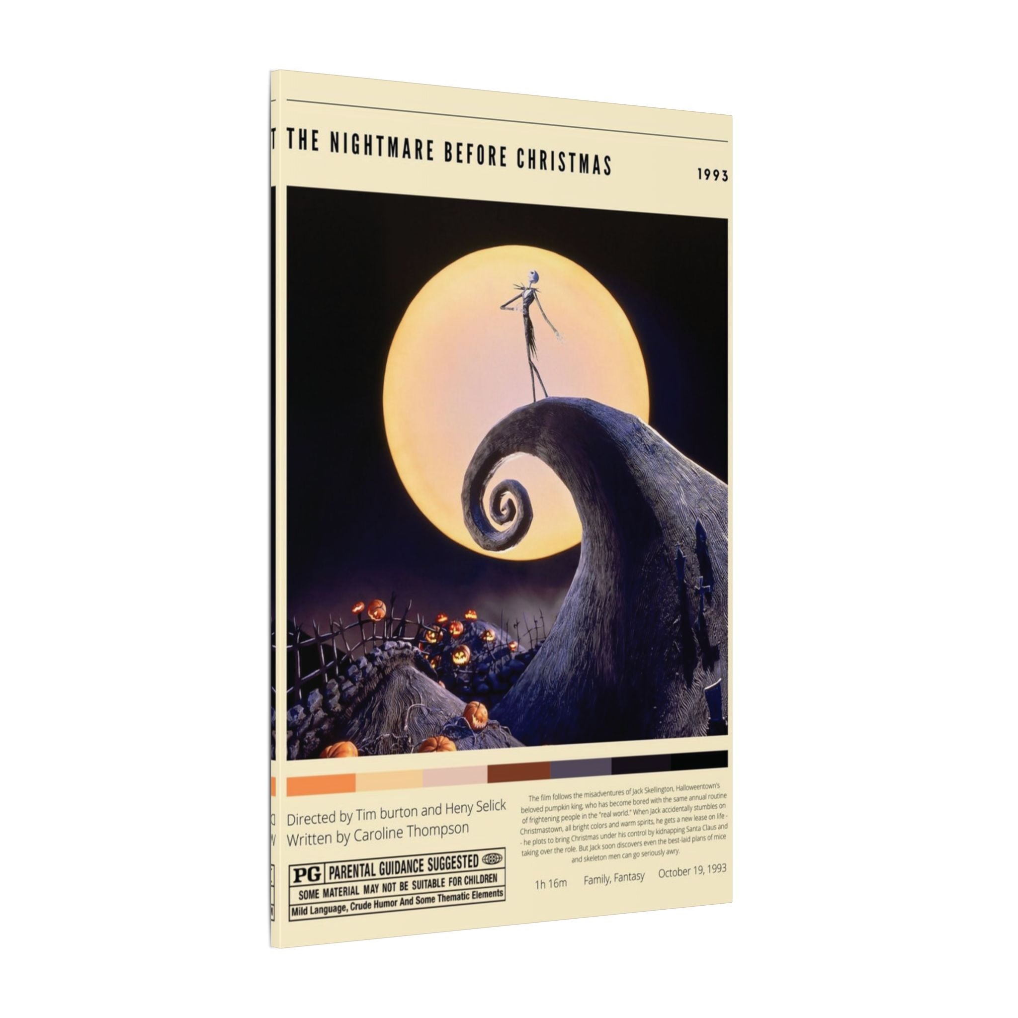 The Nightmare Before Christmas Minimalist Movie Poster Custom Canvas Wall Print