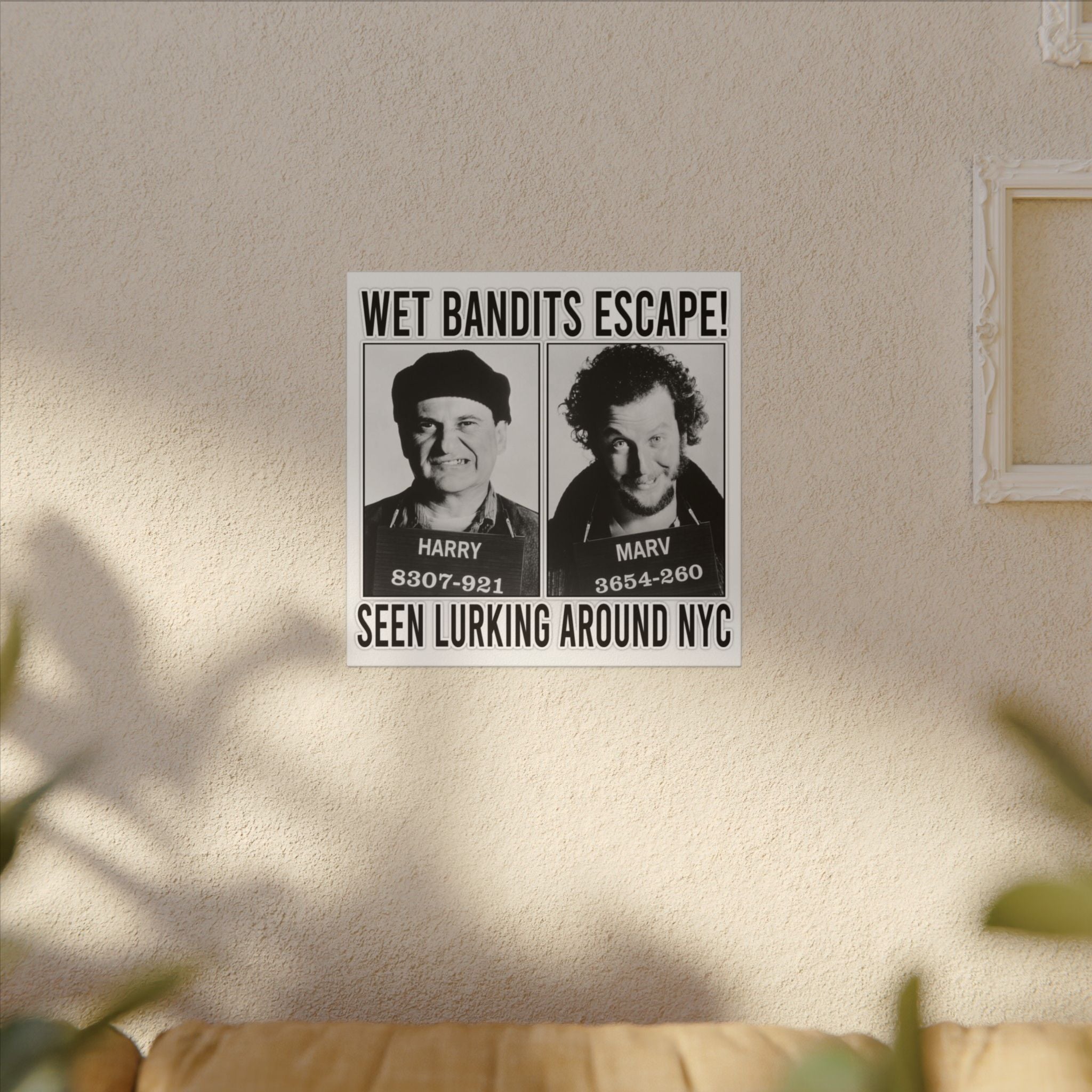 Home Alone Wet Bandits Black & White Custom Canvas Wall Print