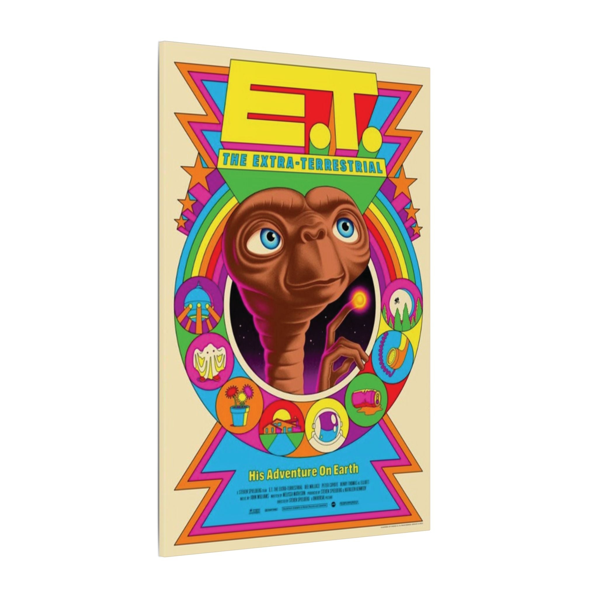 E.T. Retro Psychedelic Poster Custom Canvas Wall Print