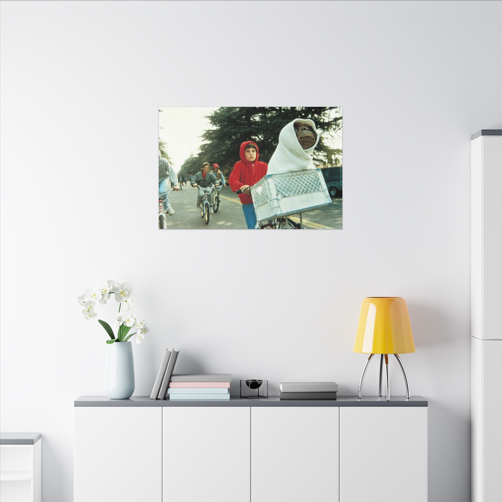 E.T. Bicycle Escape Scene Custom Canvas Wall Print