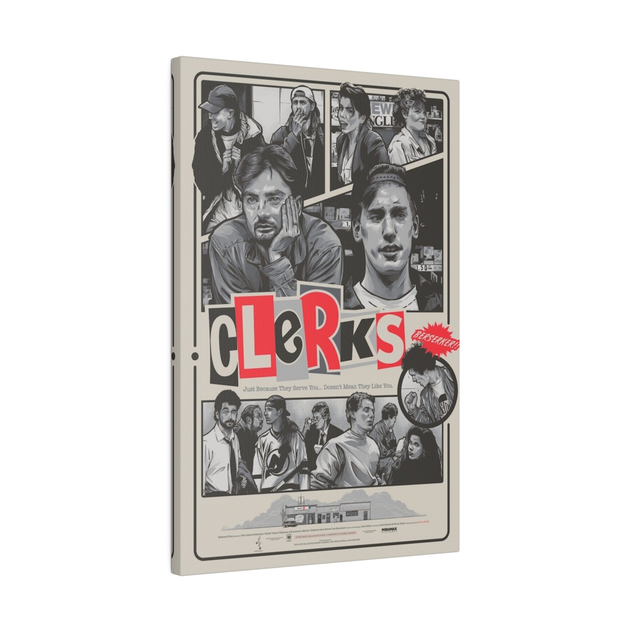 Clerks Animated Comic Movie Poster Custom Canvas Wall Print