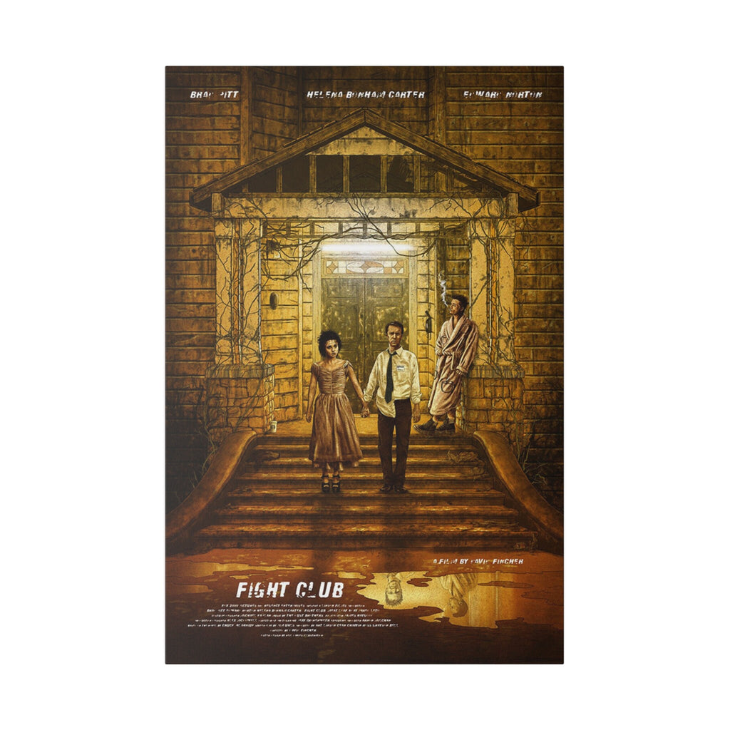 Fight Club Animated Movie Poster Custom Canvas Wall Print