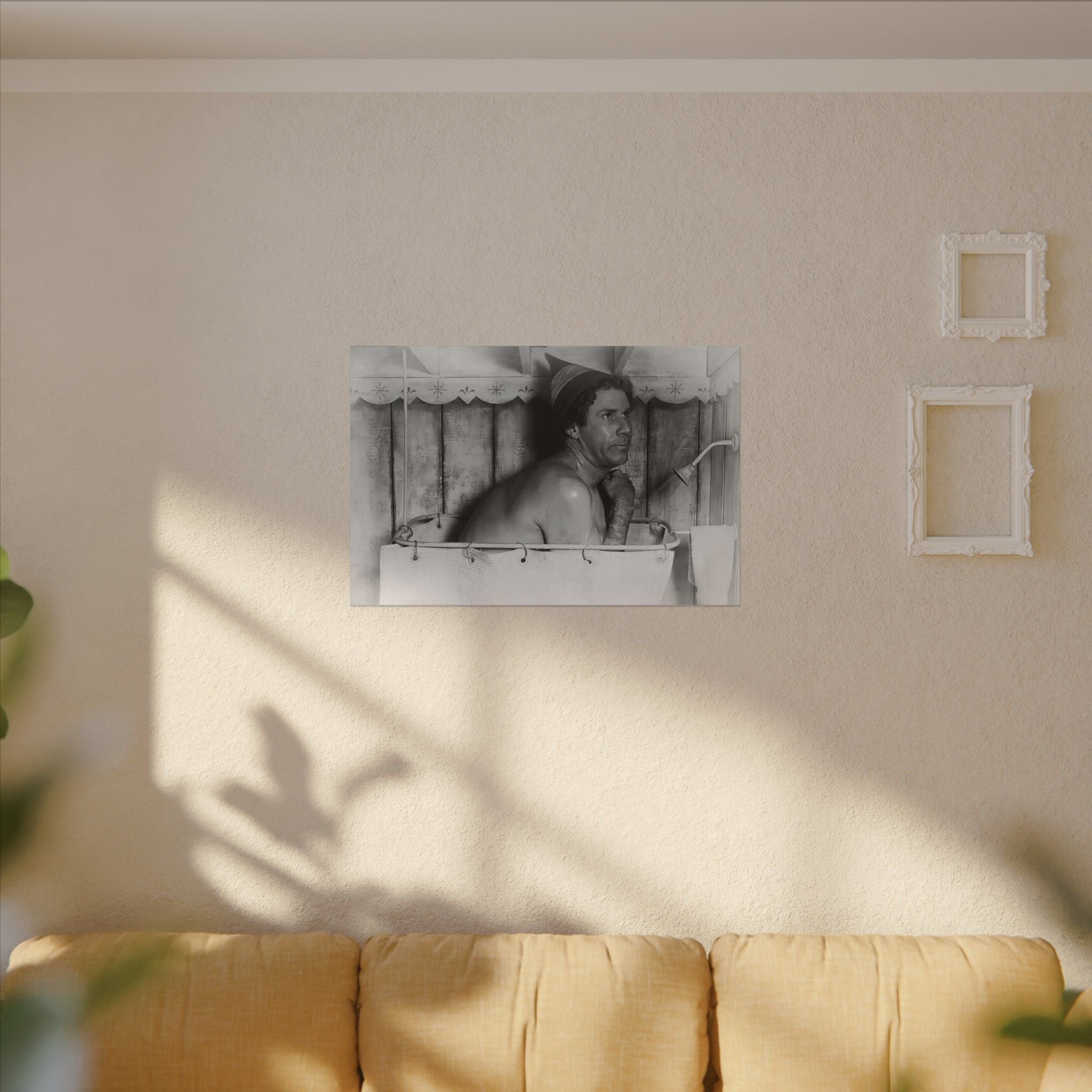 Elf Buddy in the Shower Custom Canvas Wall Print