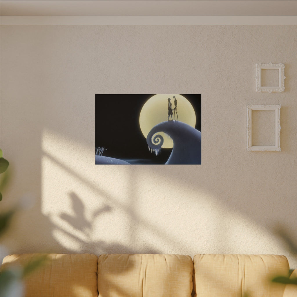 The Nightmare Before Christmas Jack and Sally Moonlit Finale Custom Canvas Wall Print