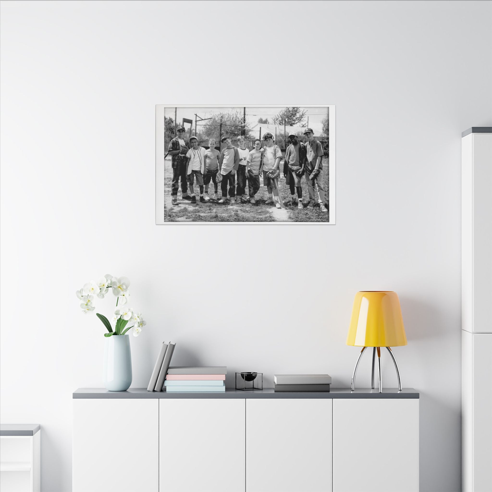 The Sandlot Black and White Team Photo Custom Canvas Wall Print