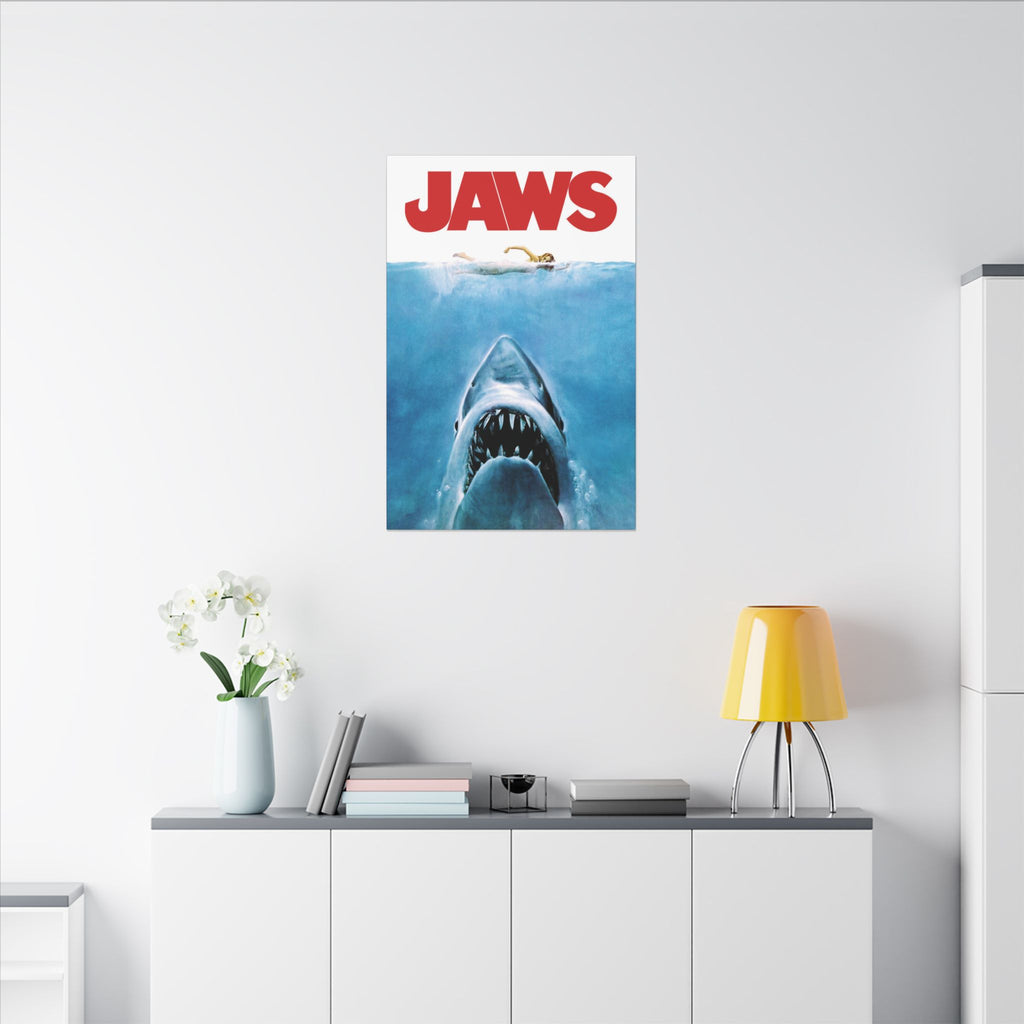 Jaws 1975 Classic Movie Poster Art Custom Canvas Wall Print