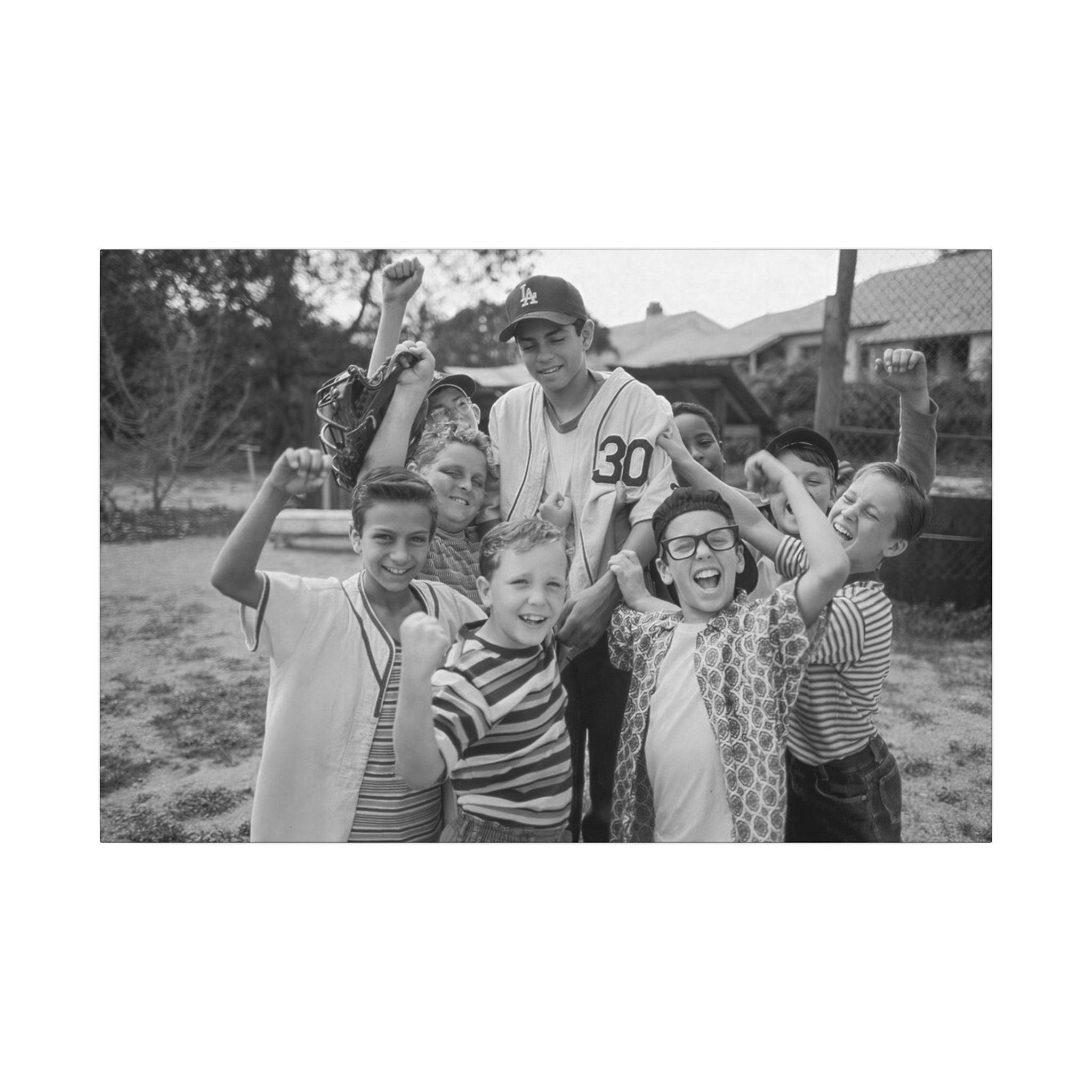The Sandlot Black and White Celebration Custom Canvas Wall Print