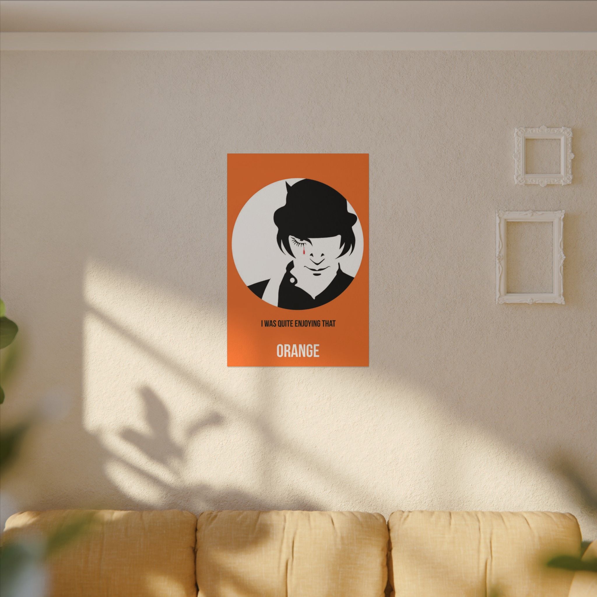 Clockwork Orange Minimalist Silhouette Canvas Wall Print