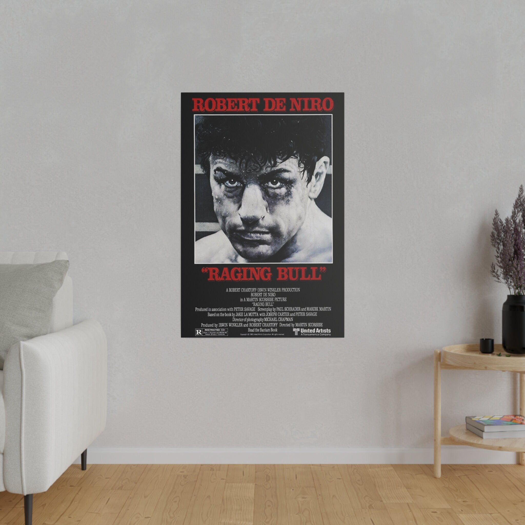 Raging Bull Movie Poster Custom Canvas Wall Print