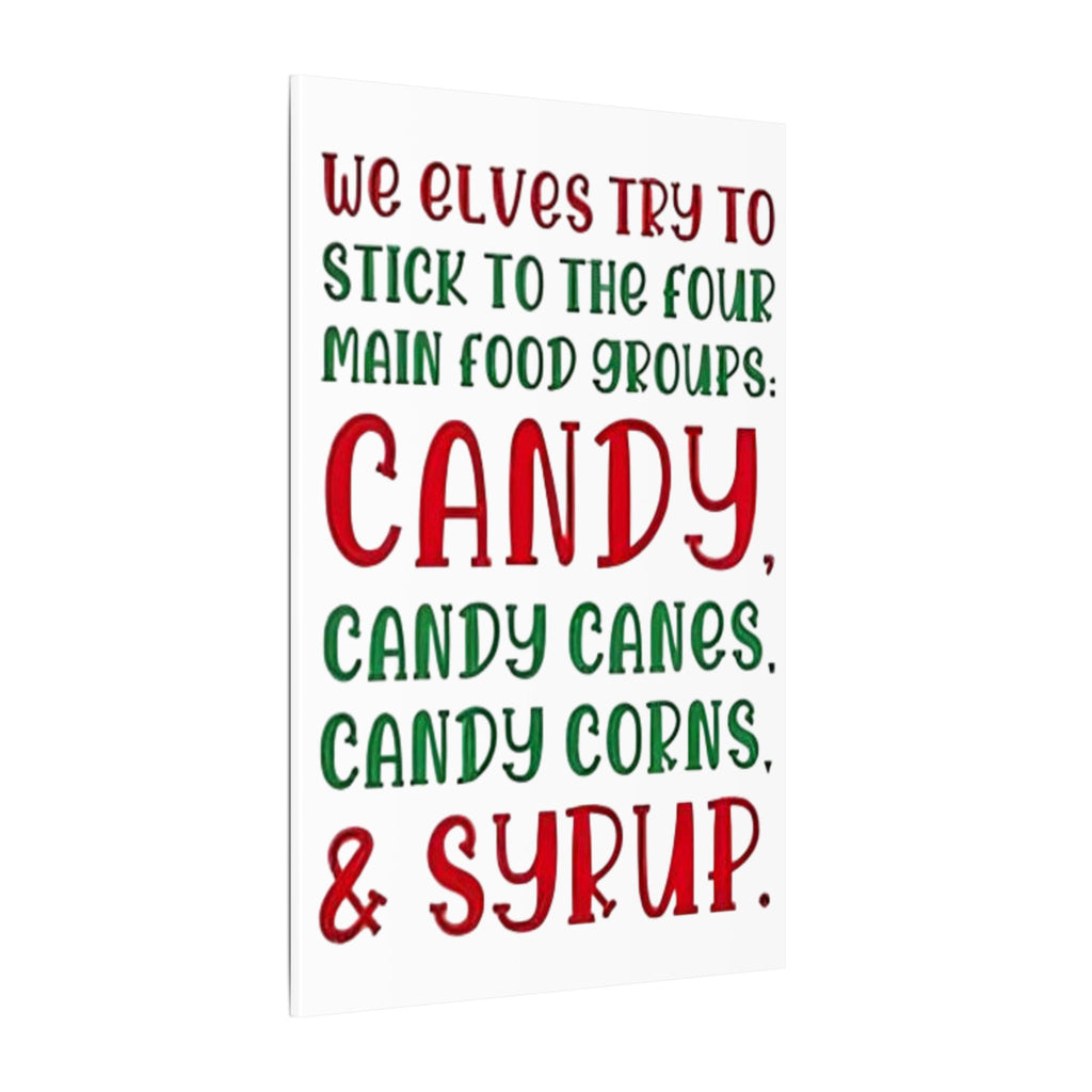 Elf Four Main Food Groups Custom Canvas Wall Print