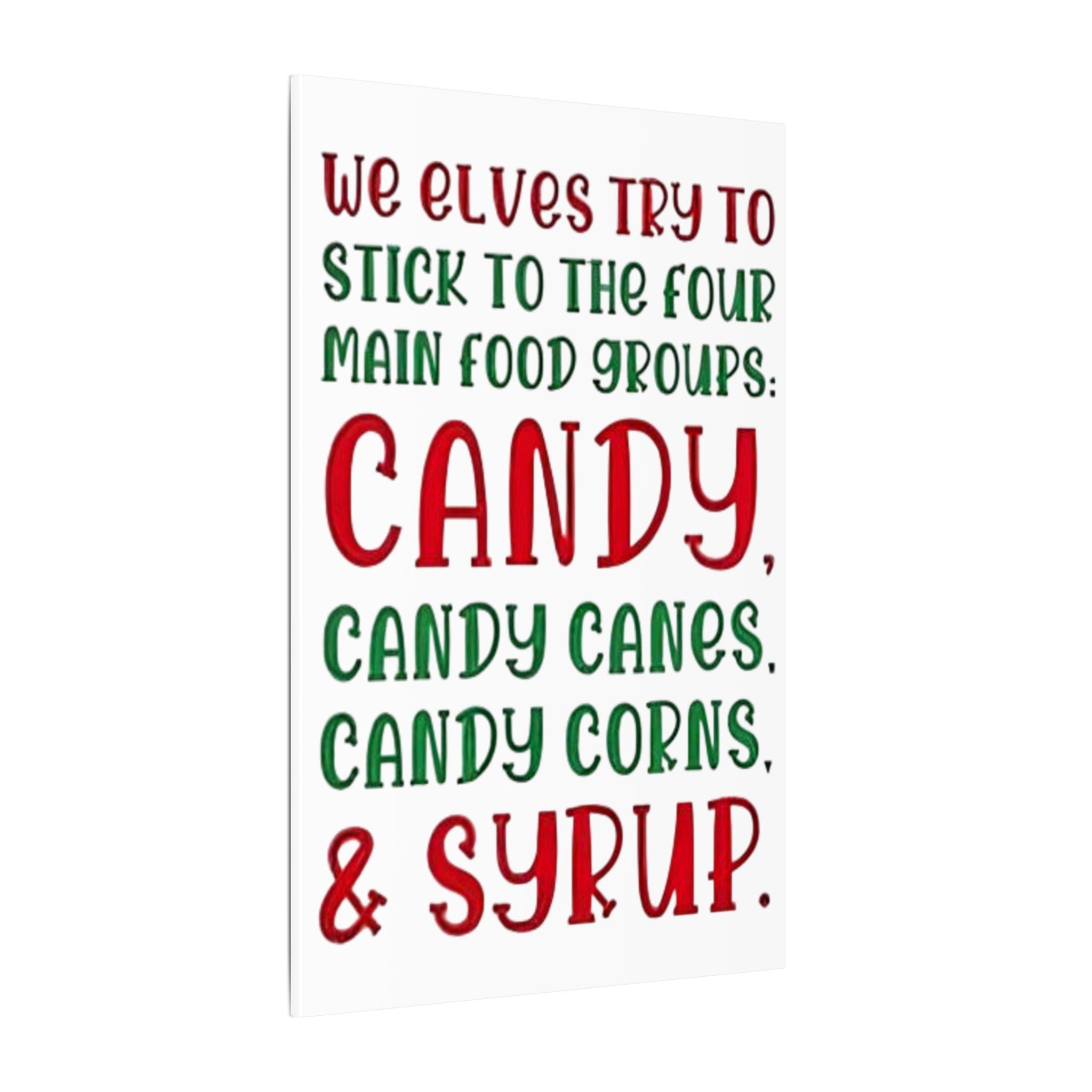 Elf Four Main Food Groups Custom Canvas Wall Print