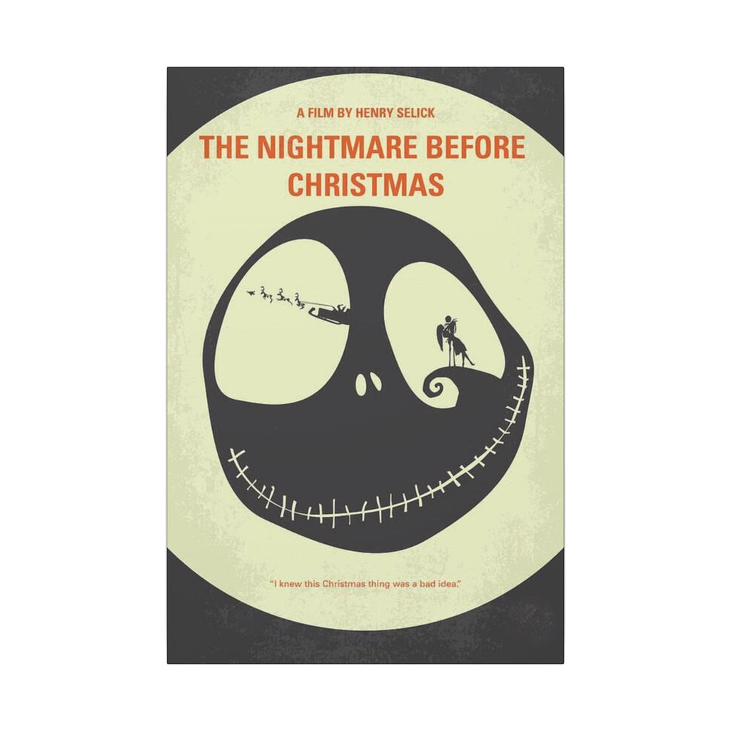 The Nightmare Before Christmas Minimalist Skull Poster Custom Canvas Wall Print