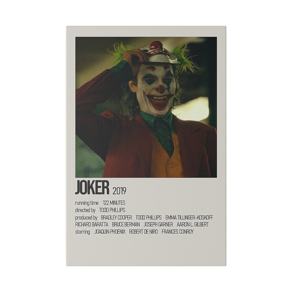 Joker Minimalist Movie Poster Custom Canvas Wall Print