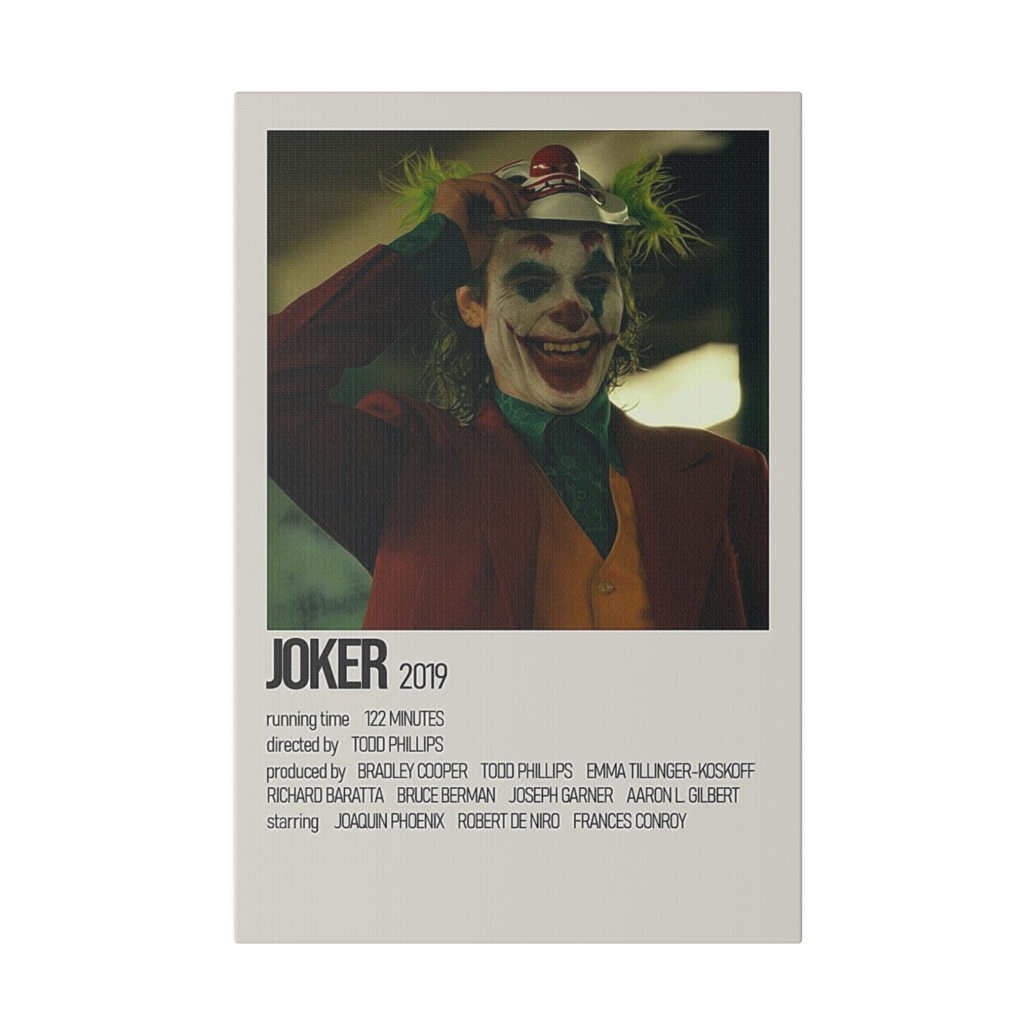 Joker Minimalist Movie Poster Custom Canvas Wall Print
