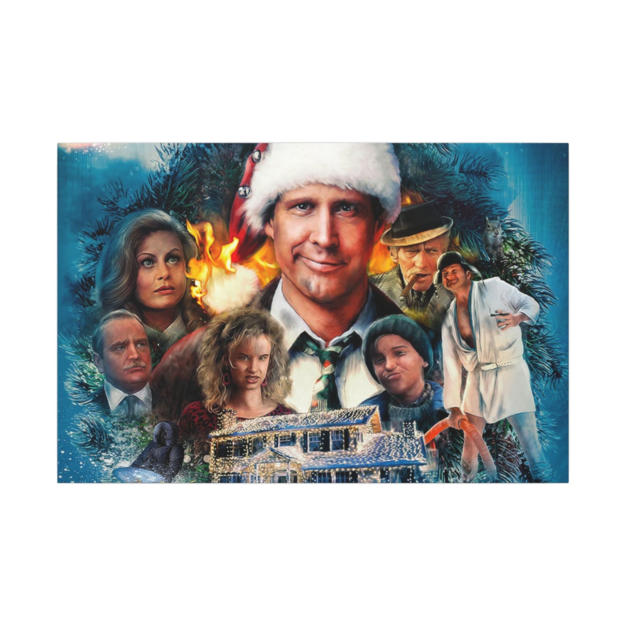 National Lampoon’s Christmas Vacation Illustrated Custom Canvas Wall Print