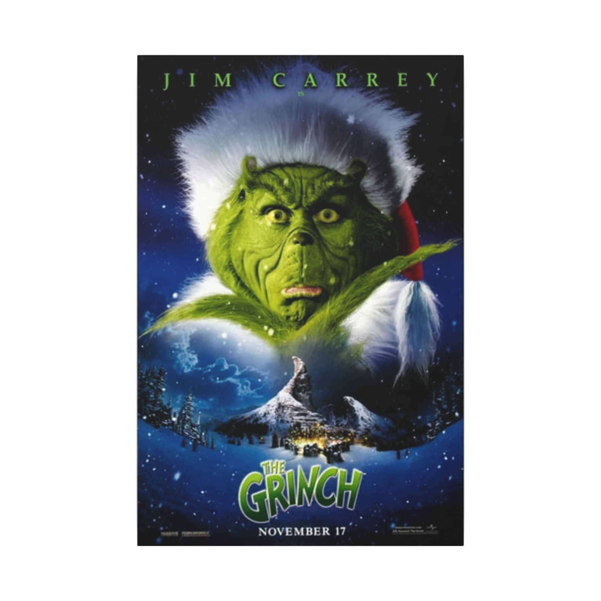 The Grinch Movie Poster Custom Canvas Wall Print