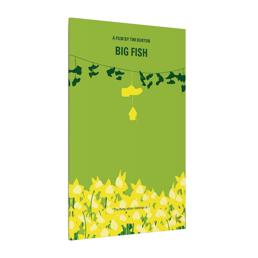 Big Fish Yellow Flowers Minimal Art Custom Canvas Wall Print