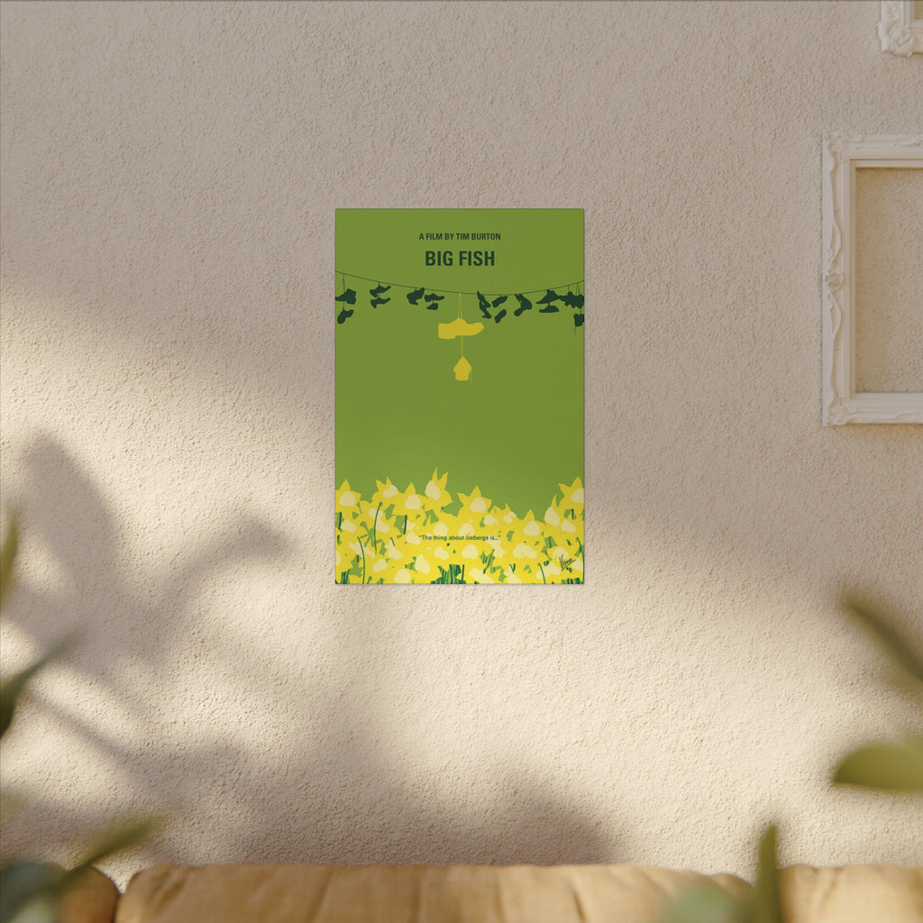 Big Fish Yellow Flowers Minimal Art Custom Canvas Wall Print