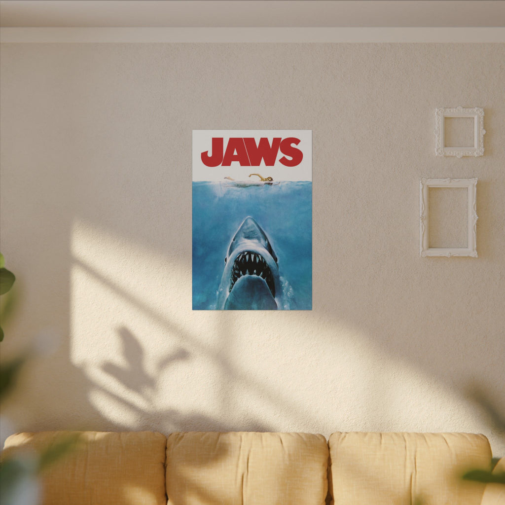 Jaws 1975 Classic Movie Poster Art Custom Canvas Wall Print