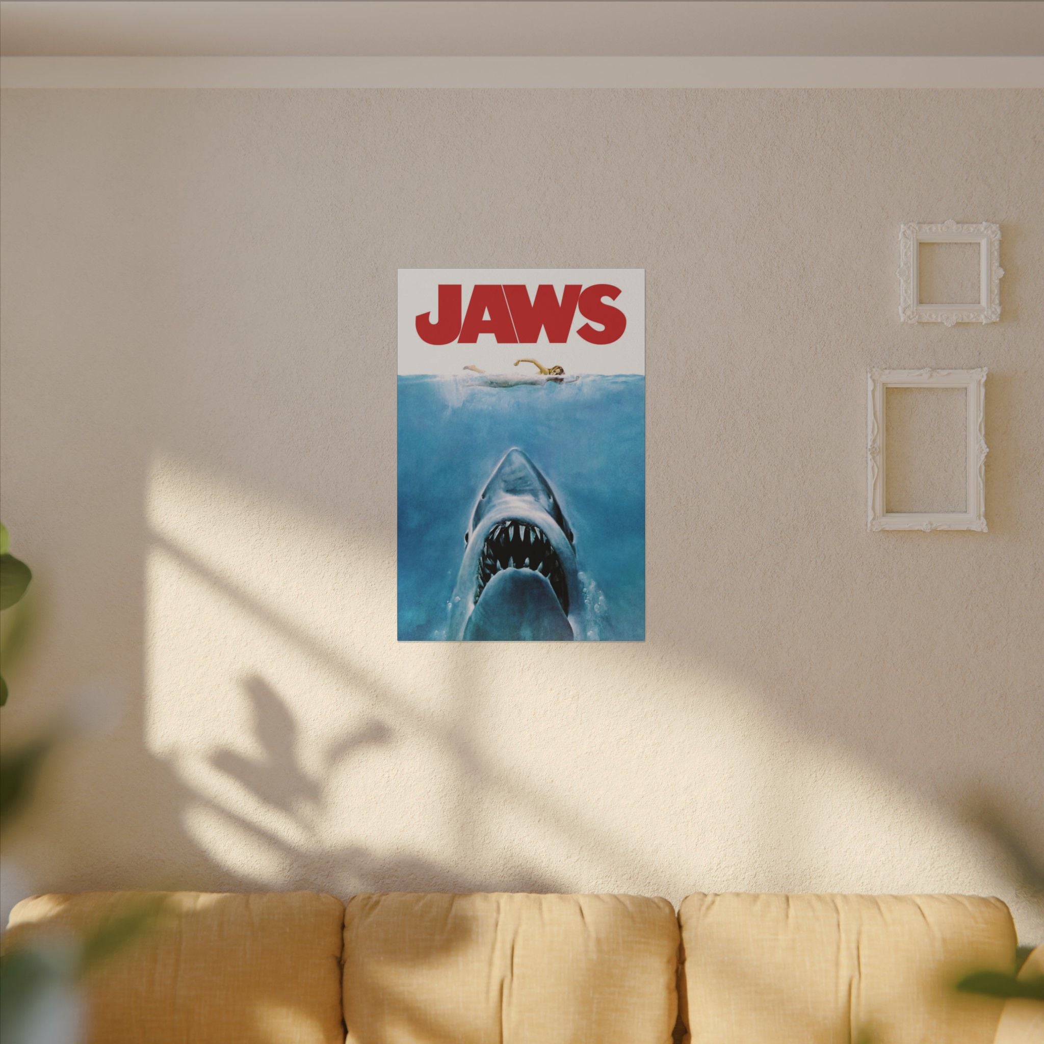 Jaws 1975 Classic Movie Poster Art Custom Canvas Wall Print