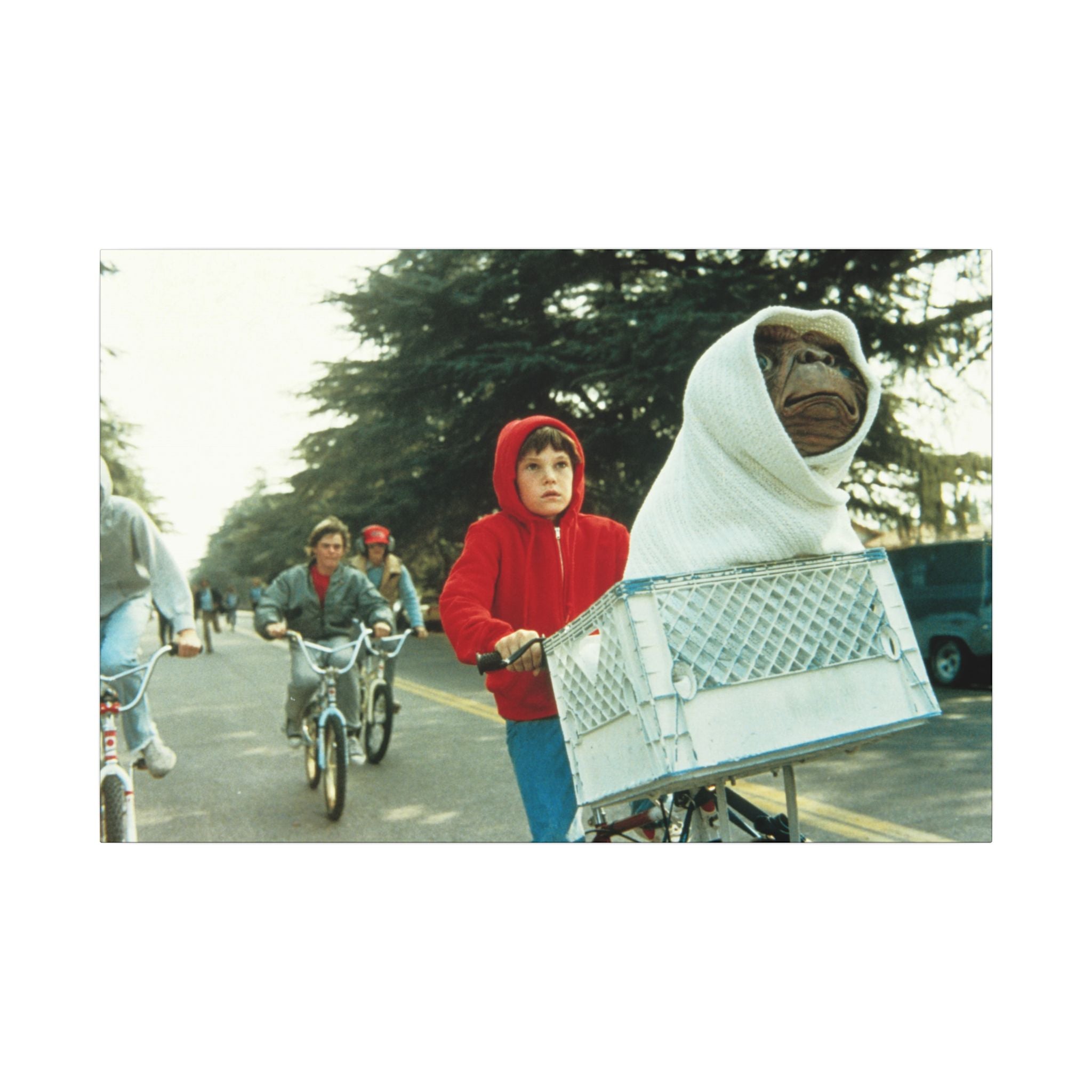 E.T. Bicycle Escape Scene Custom Canvas Wall Print