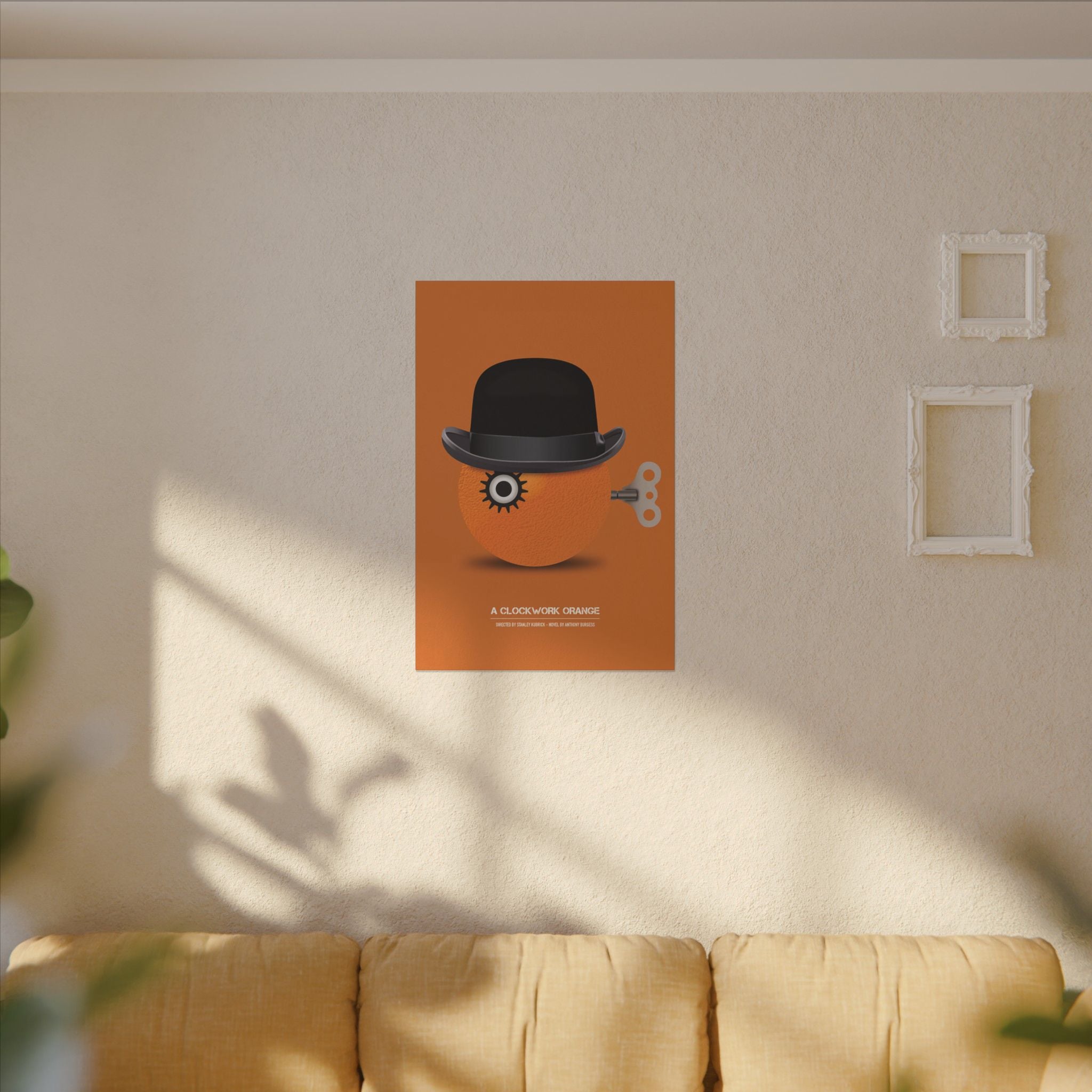 Clockwork Orange Minimalist Orange Character Canvas Wall Print