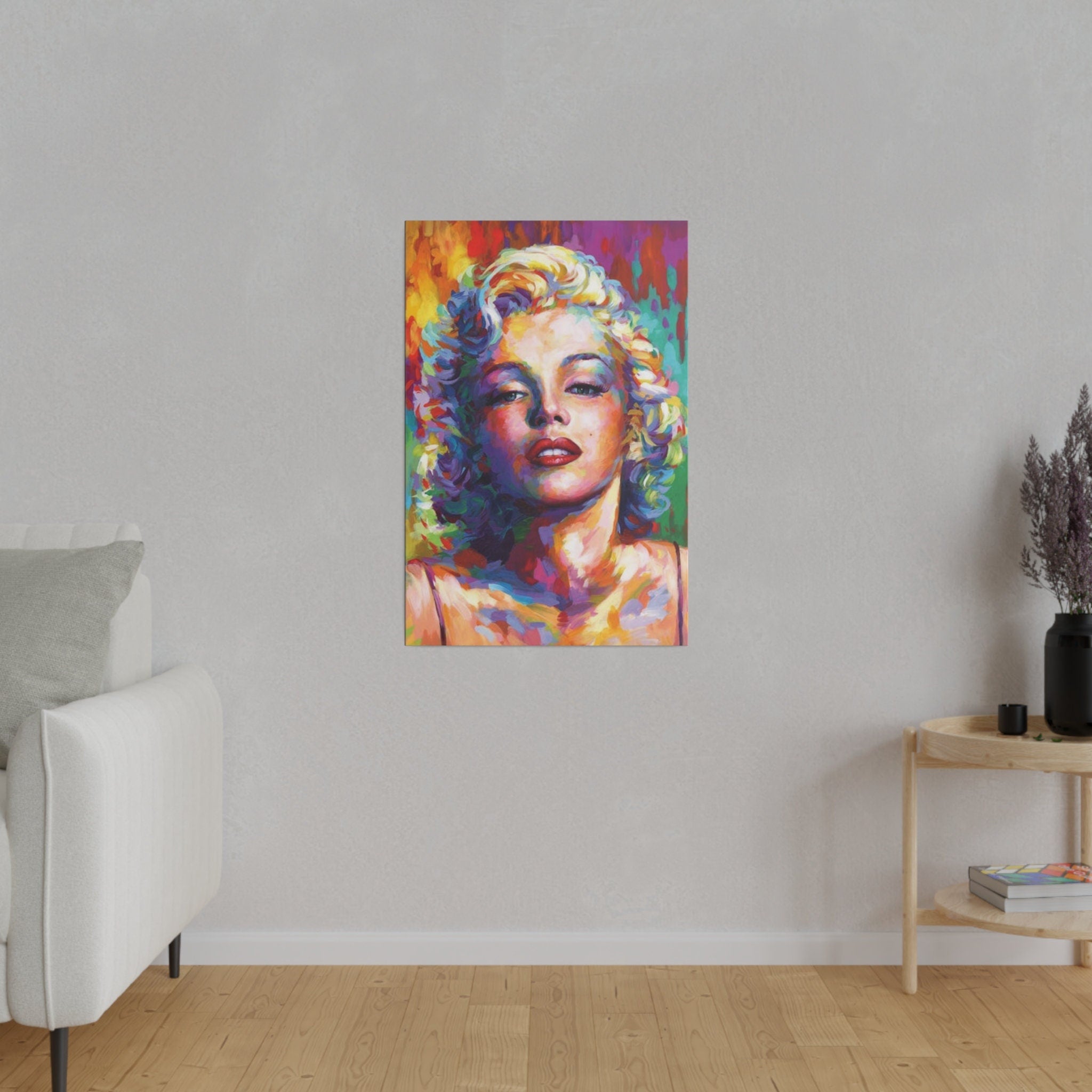 Marilyn Monroe Art Color Painting Custom Canvas Wall Print