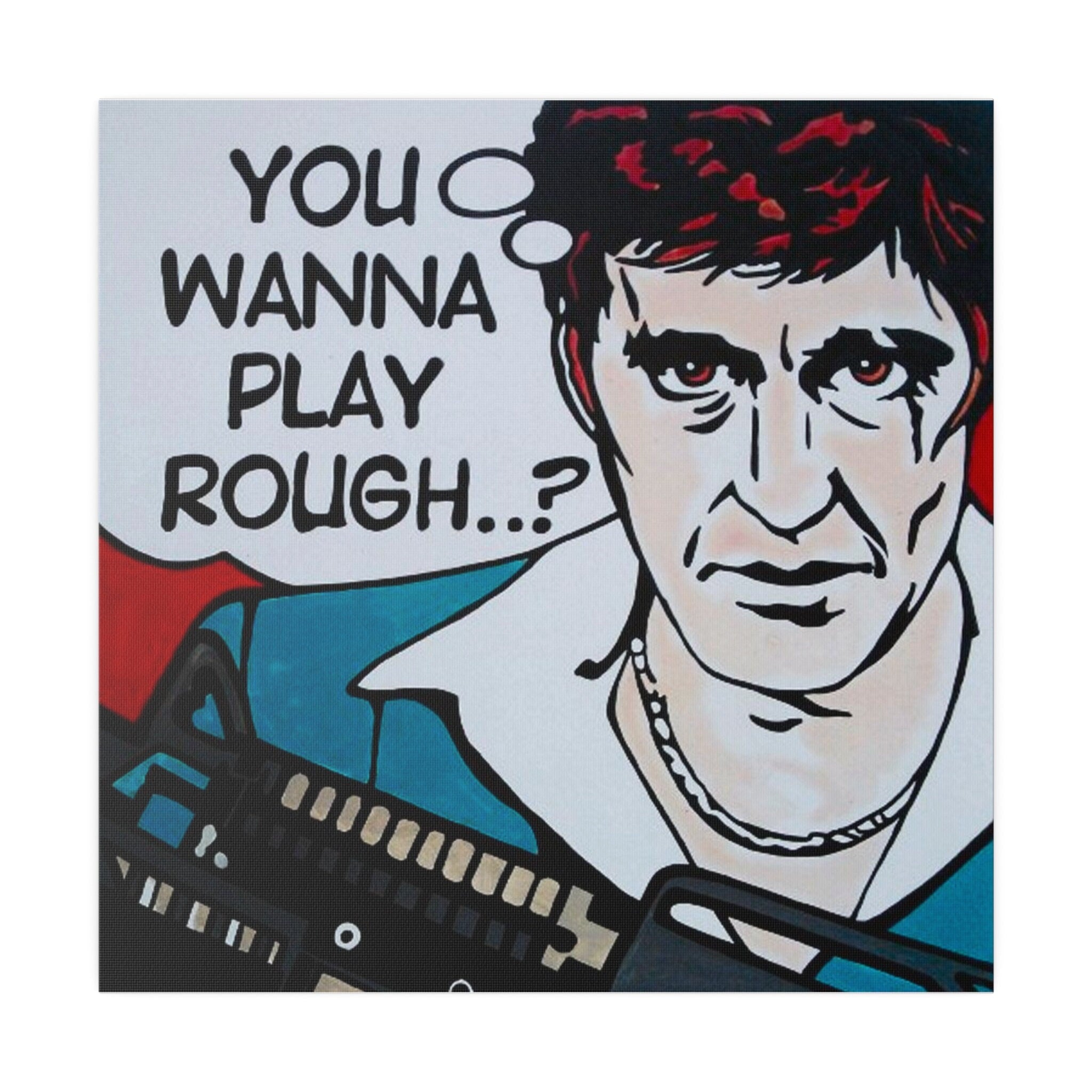 Scarface Comic Book Style Custom Canvas Wall Print