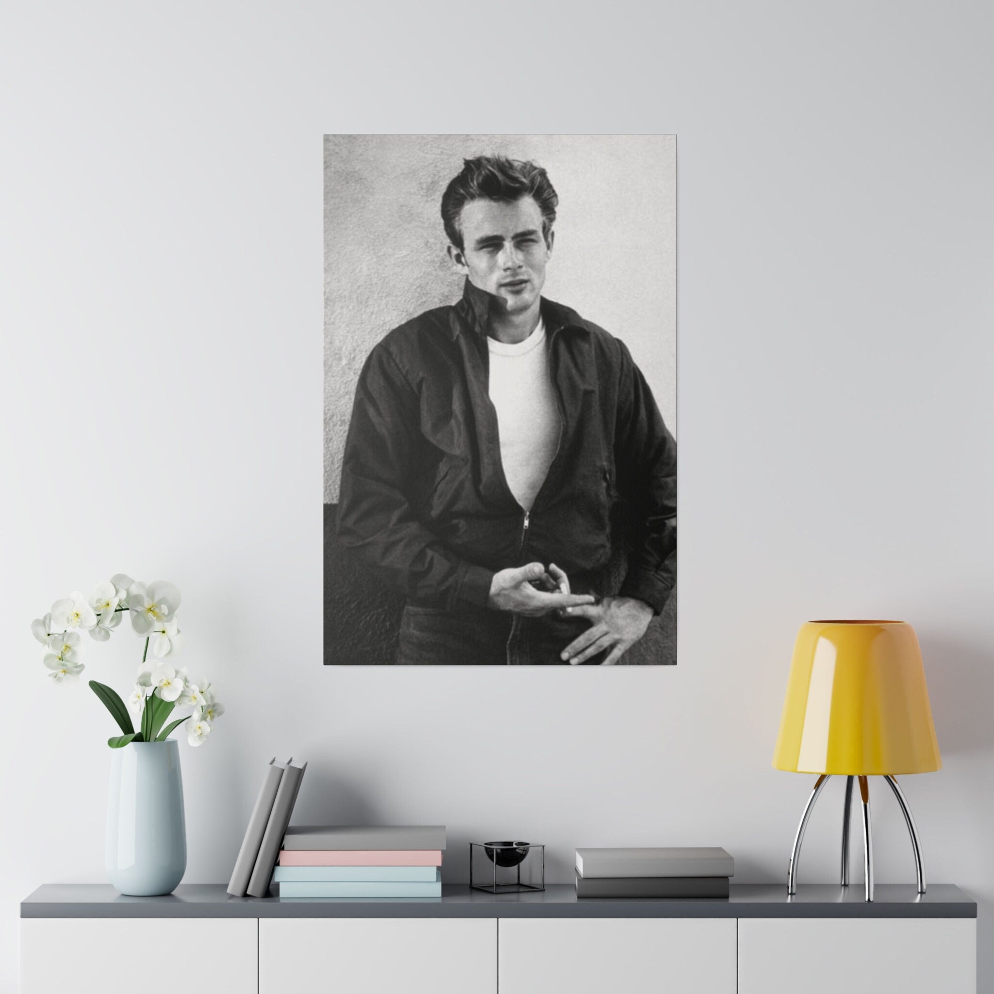 James Dean Rebel Without A Cause B/W Photo Custom Canvas Wall Print