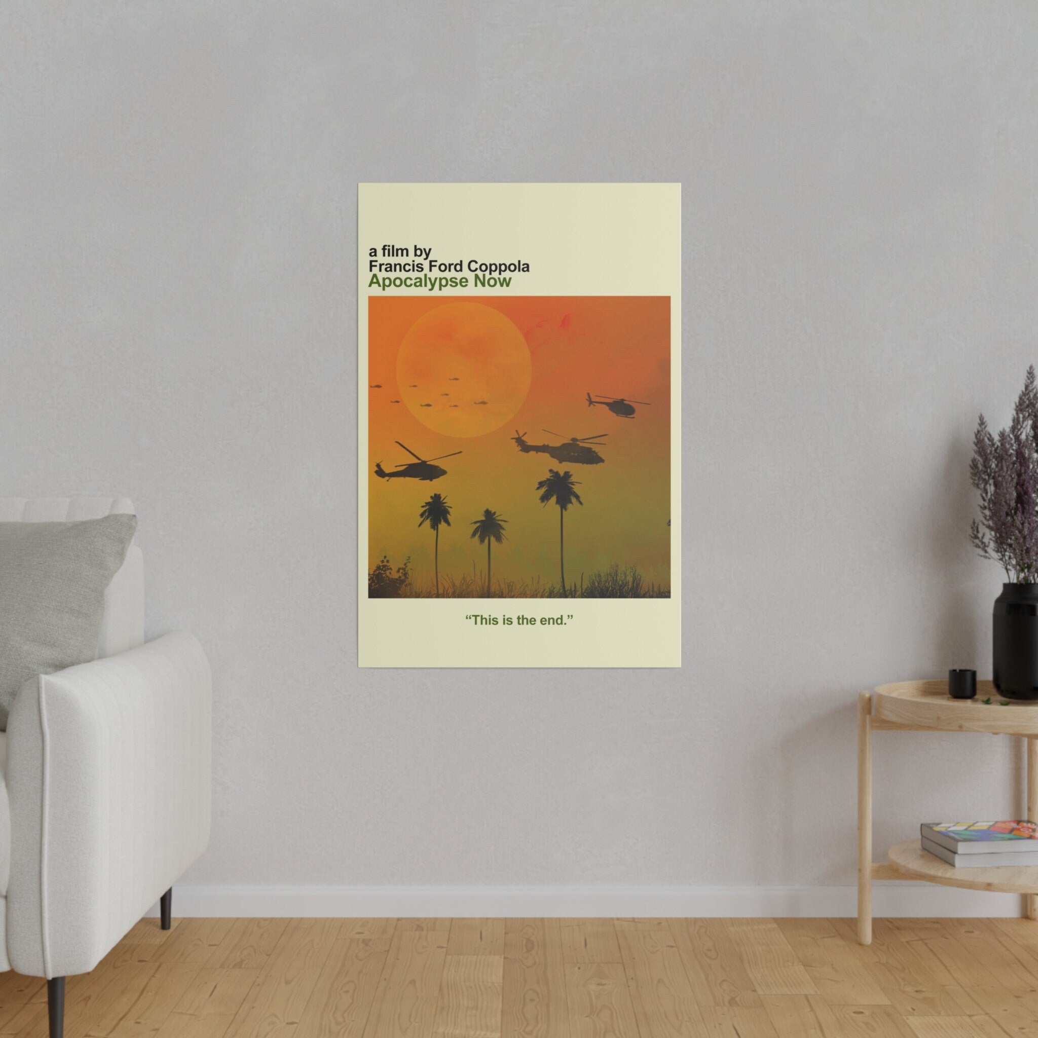 Apocalypse Now Minimalist Movie Poster Custom Canvas Wall Print