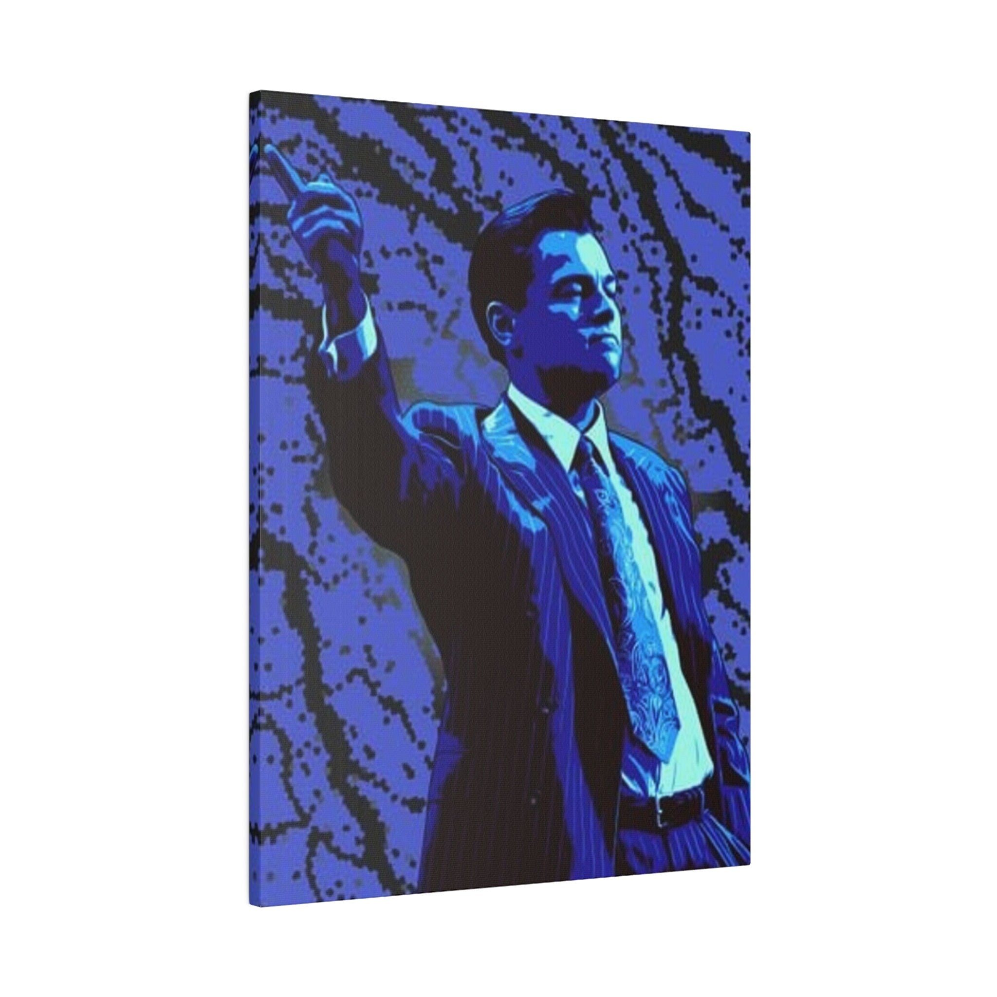 The Wolf Of Wall Street Jordan Belfort Abstract Blue Custom Canvas Wall Print
