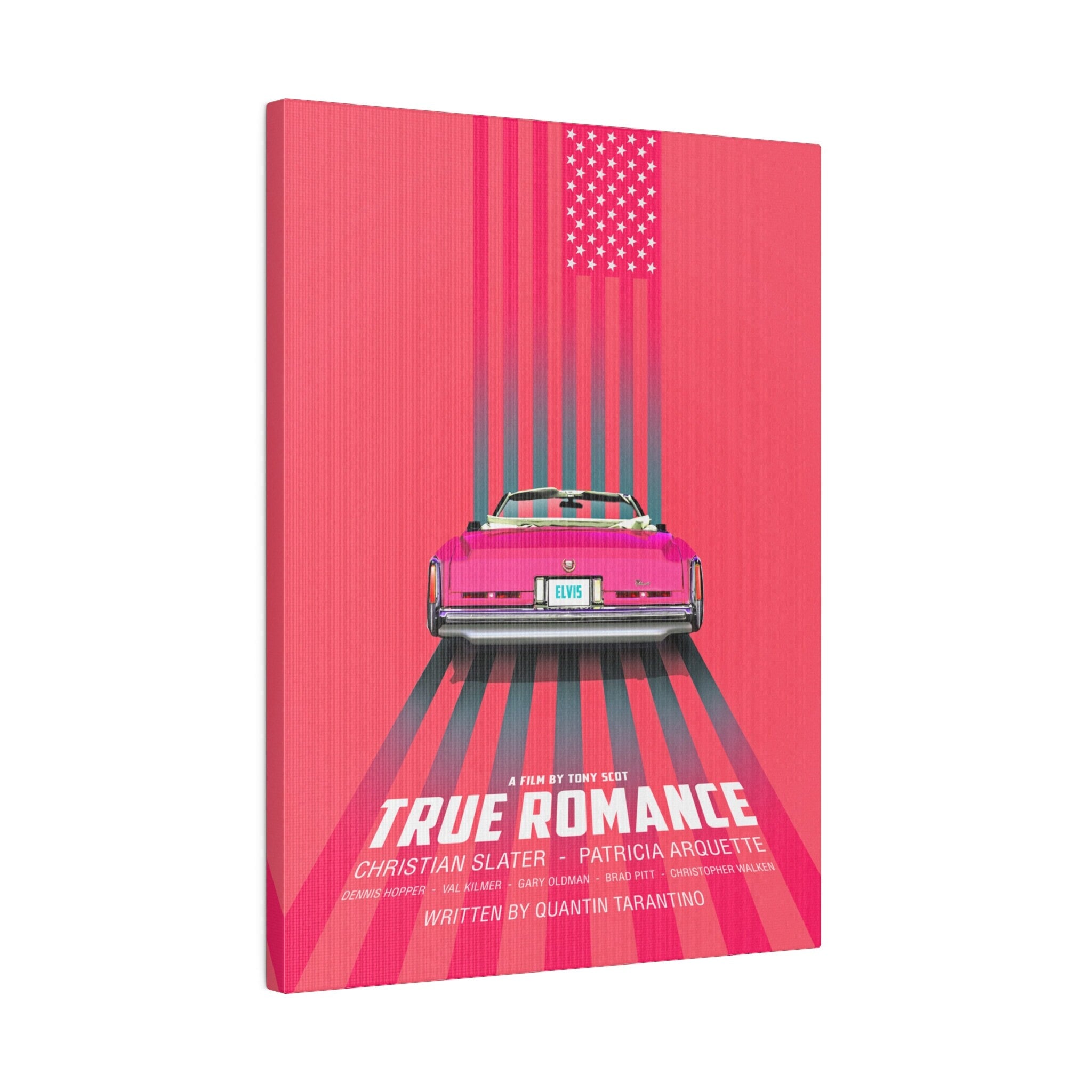 True Romance Pink Cadillac Custom Canvas Wall Print