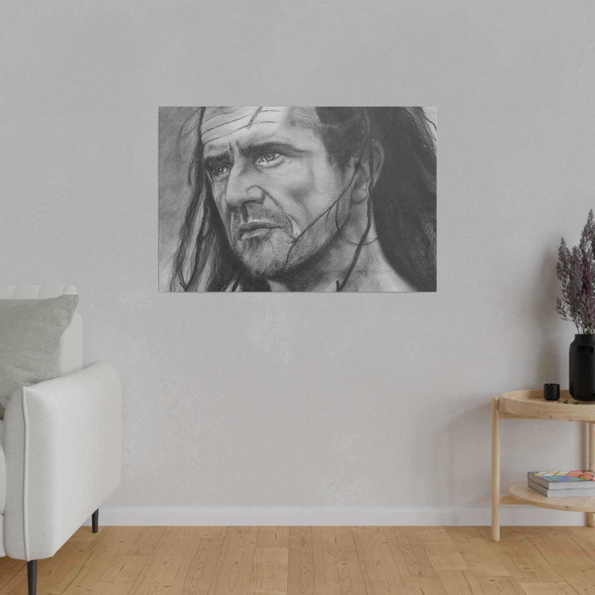 Braveheart William Wallace Sketch Custom Canvas Wall Print