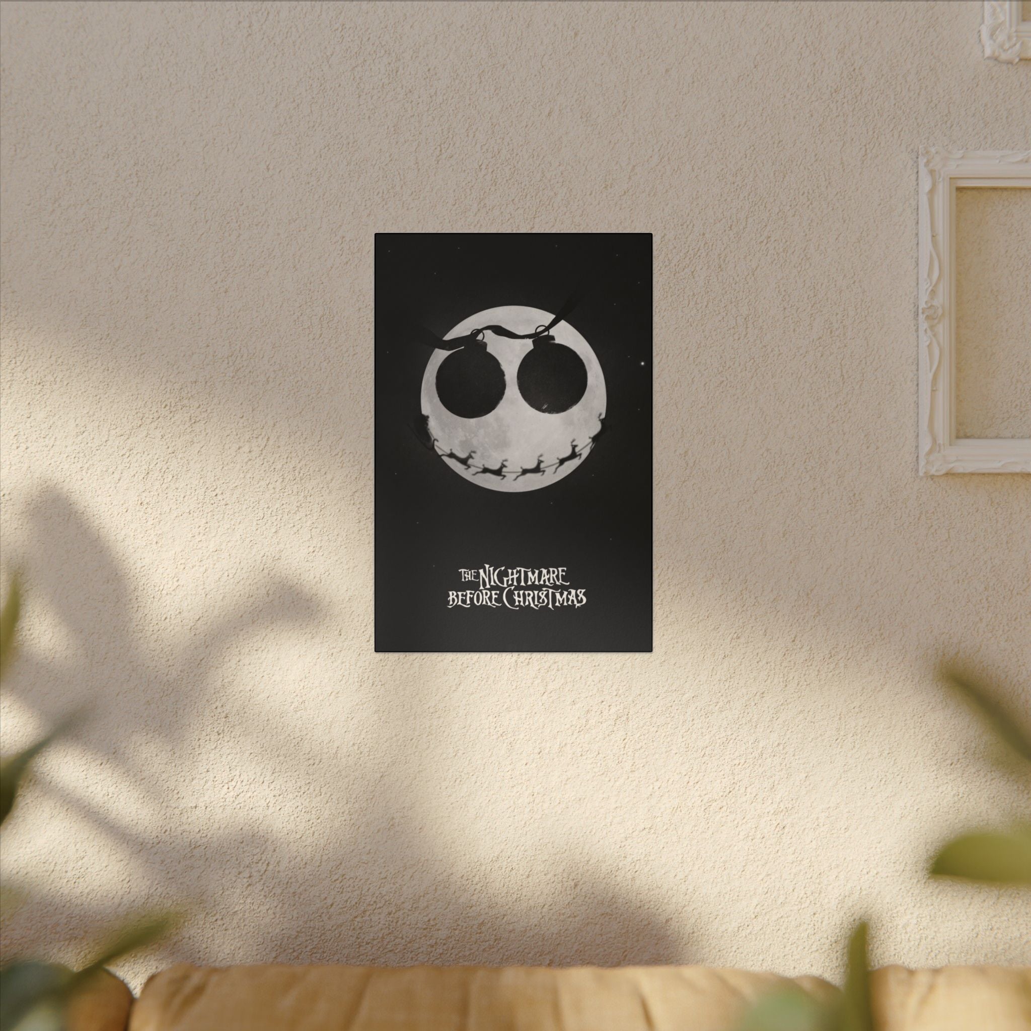 The Nightmare Before Christmas Minimalist Moon Canvas Wall Print