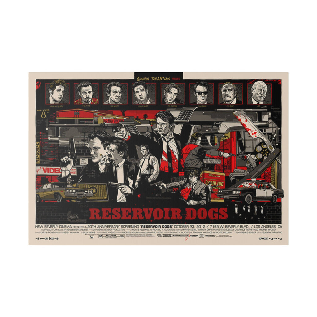 Reservoir Dogs Comic Book Style Movie Poster Custom Canvas Wall Print