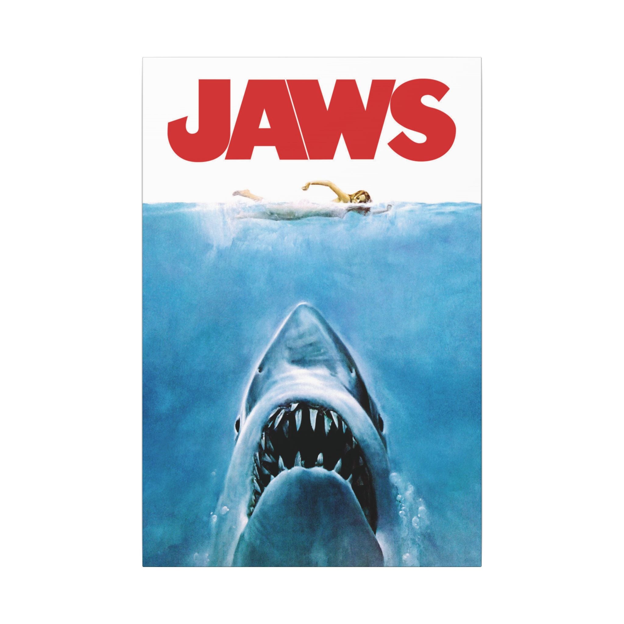 Jaws 1975 Classic Movie Poster Art Custom Canvas Wall Print