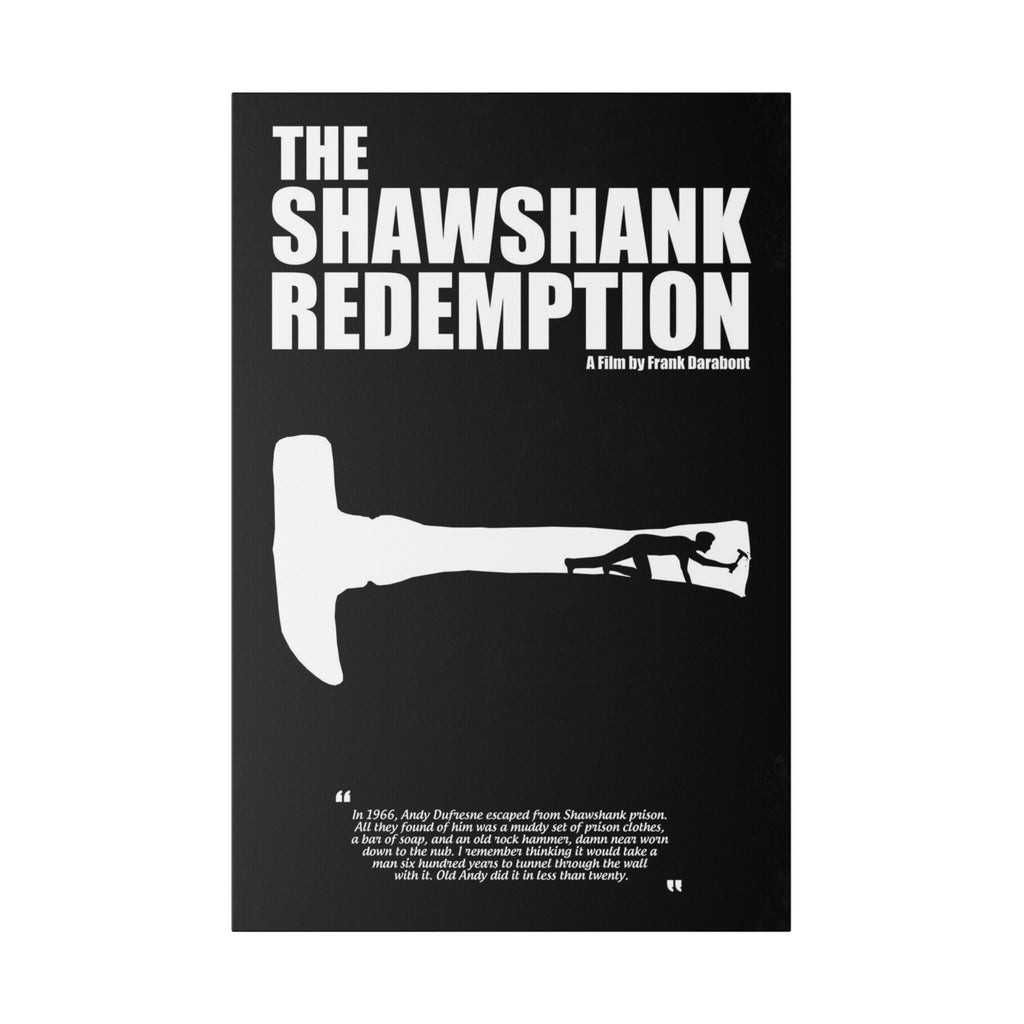 The Shawshank Redemption B/W Movie Poster Custom Canvas Wall Print