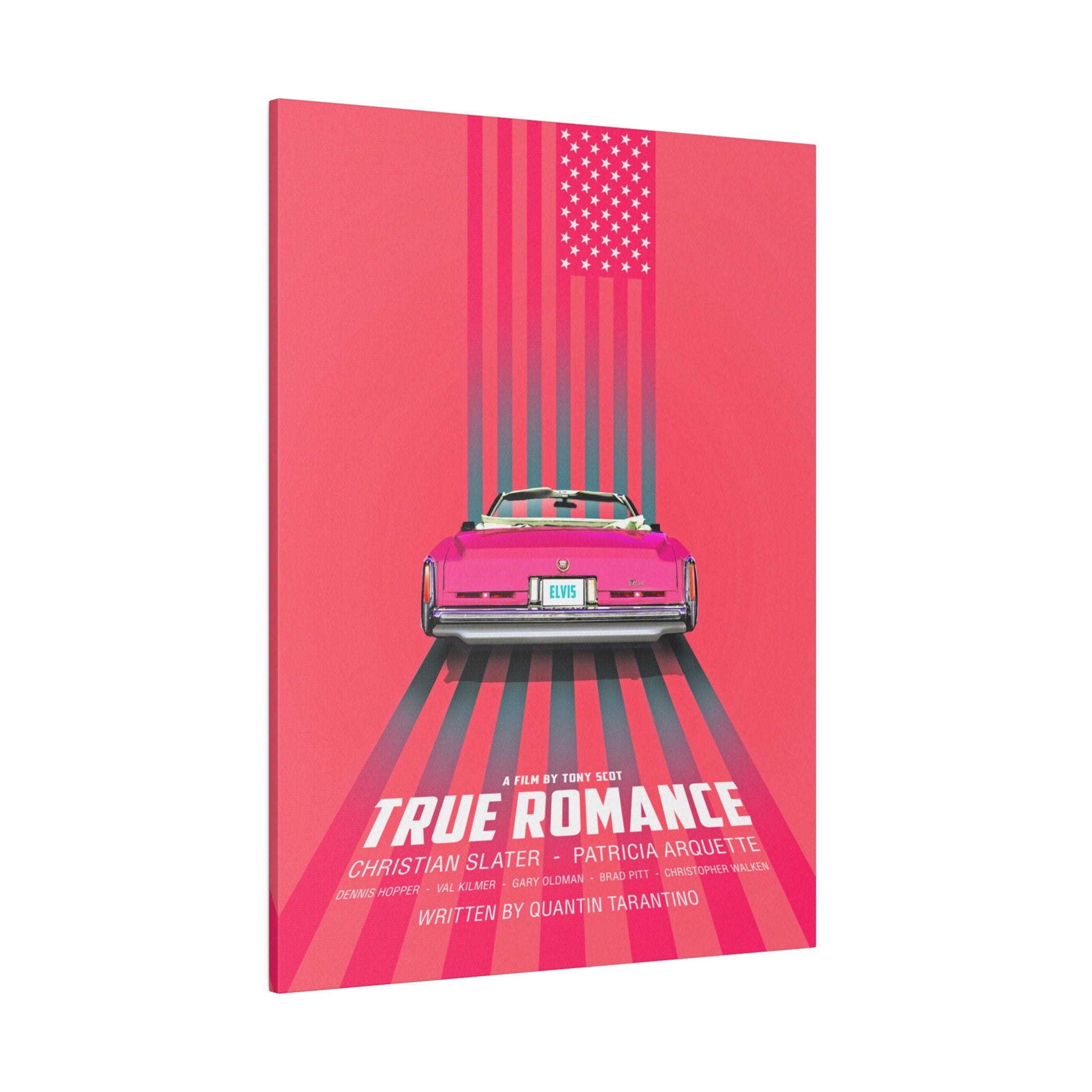 True Romance Pink Cadillac Custom Canvas Wall Print