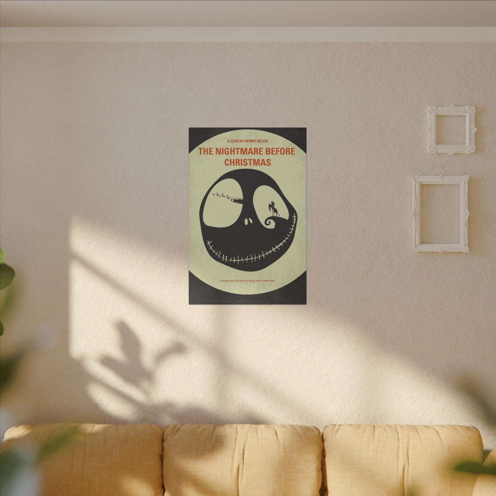 The Nightmare Before Christmas Minimalist Skull Poster Custom Canvas Wall Print