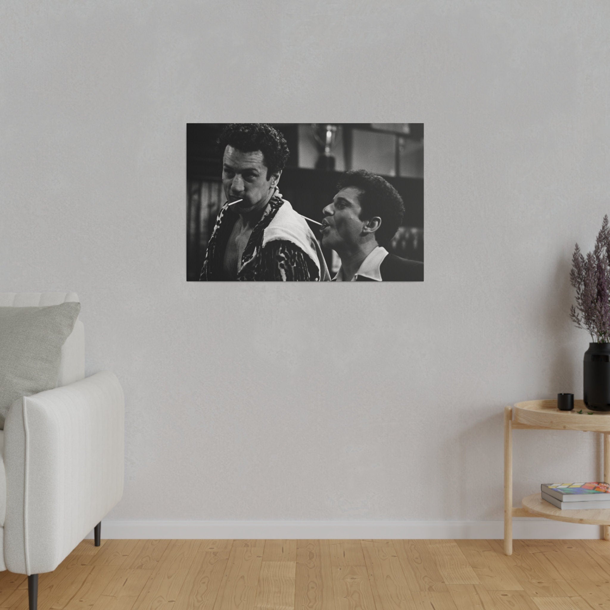 Raging Bull B/W Scene Deniro/Pesci Custom Canvas Wall Print