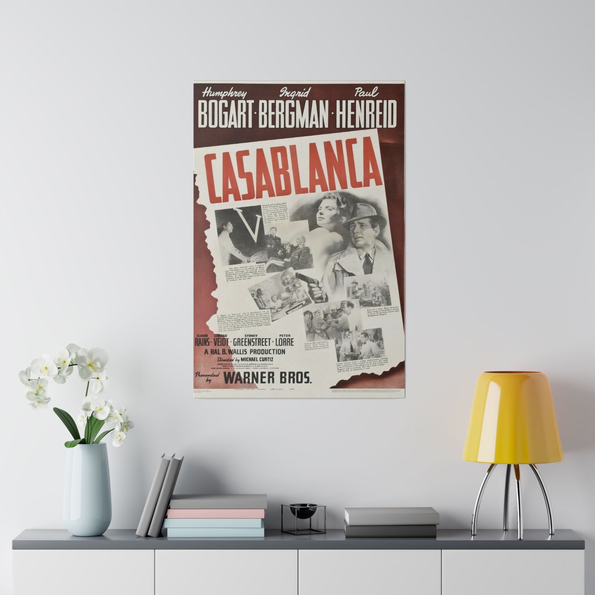 Casablanca Vintage Movie Poster Custom Canvas Wall Print