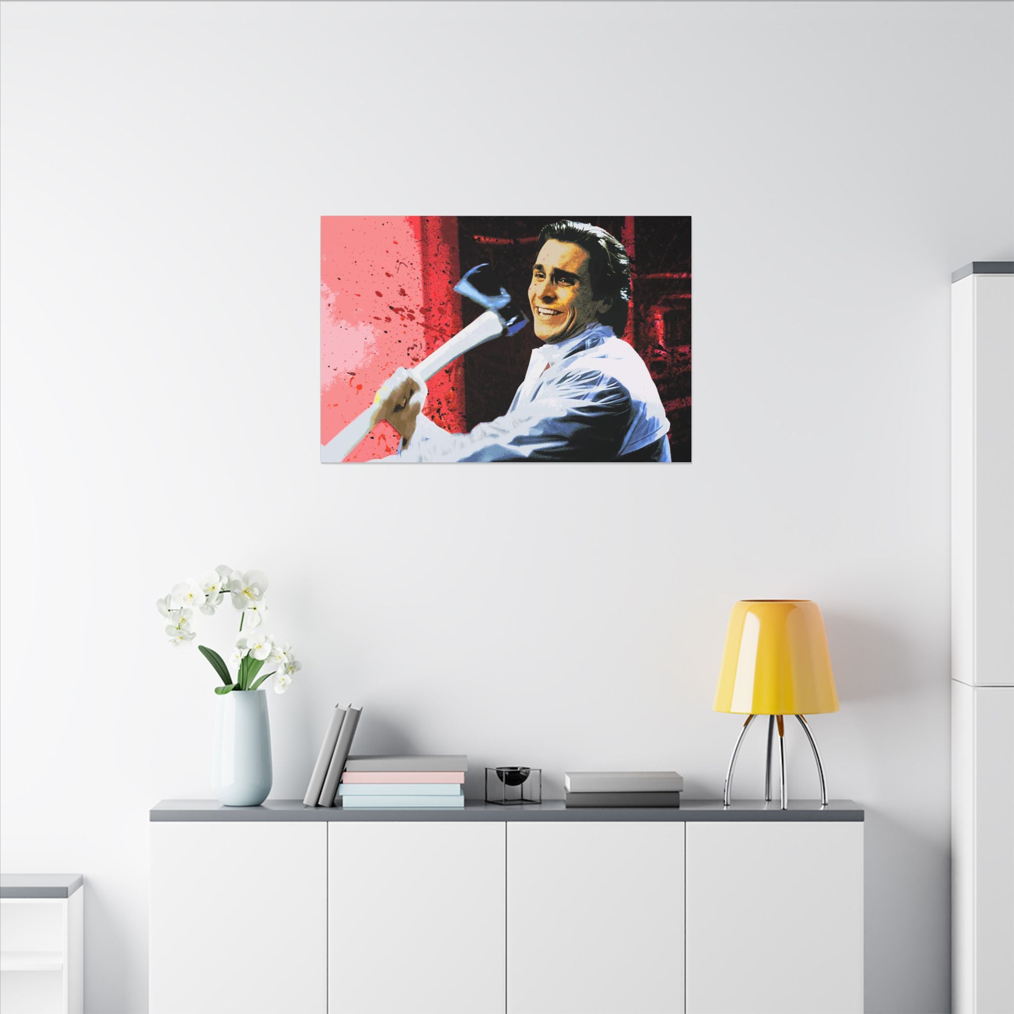 American Psycho Color Pop Kill Scene Custom Canvas Wall Print