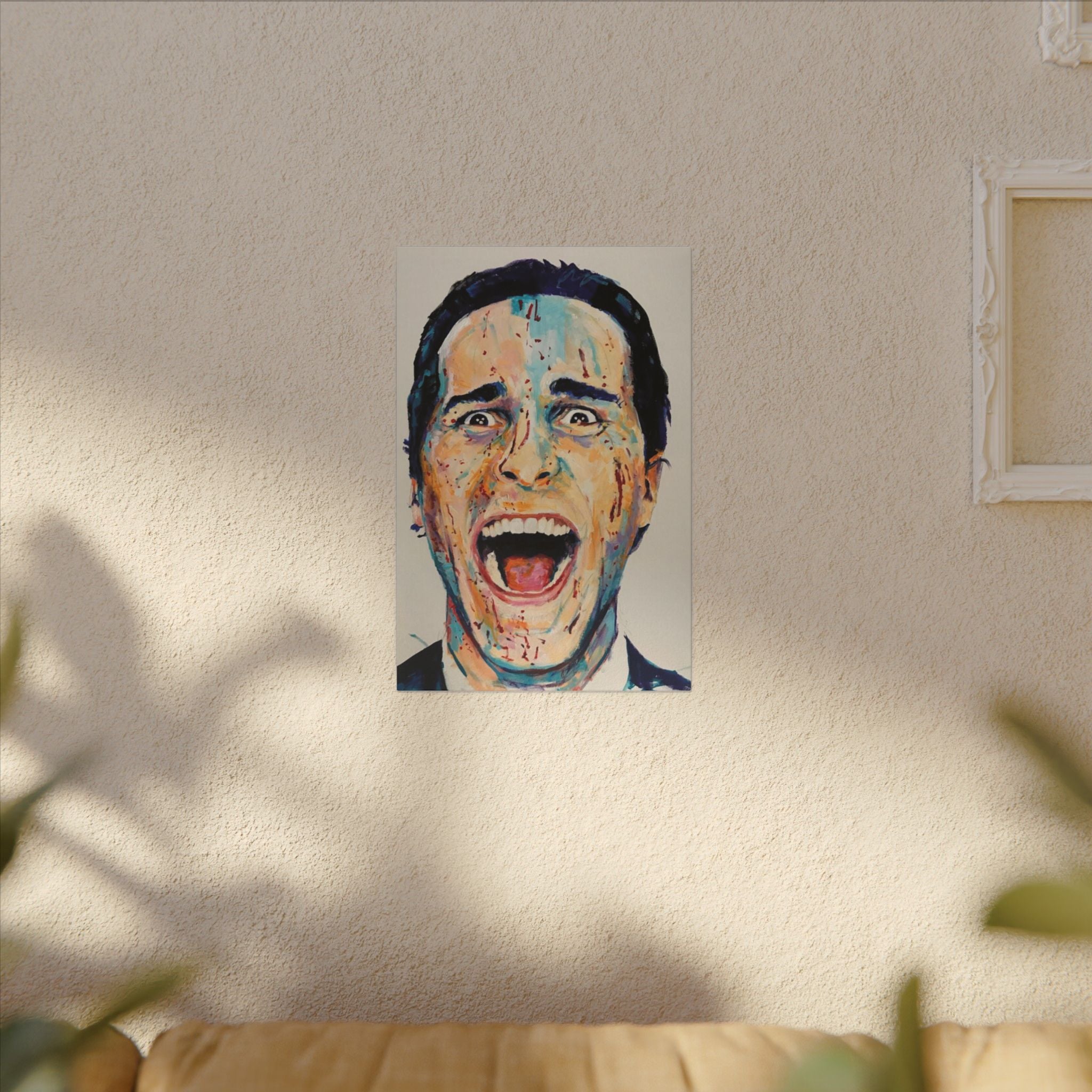 American Psycho Patrick Bateman Scream Custom Canvas Wall Print