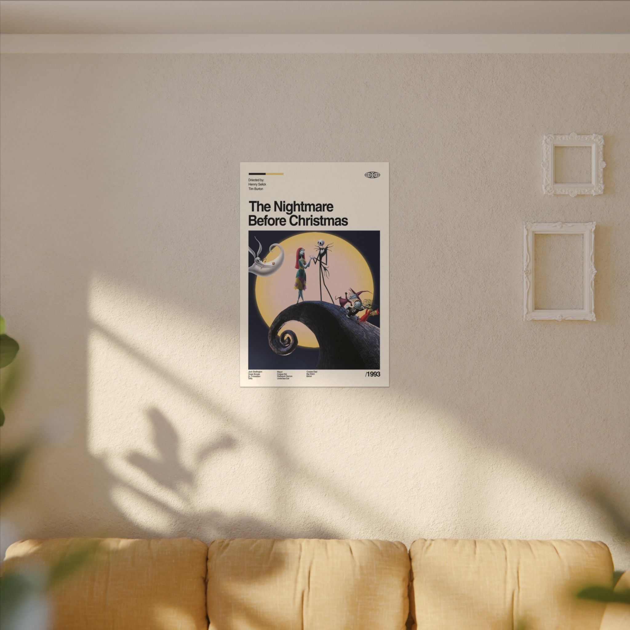 The Nightmare Before Christmas Retro Minimalist Poster Custom Canvas Wall Print