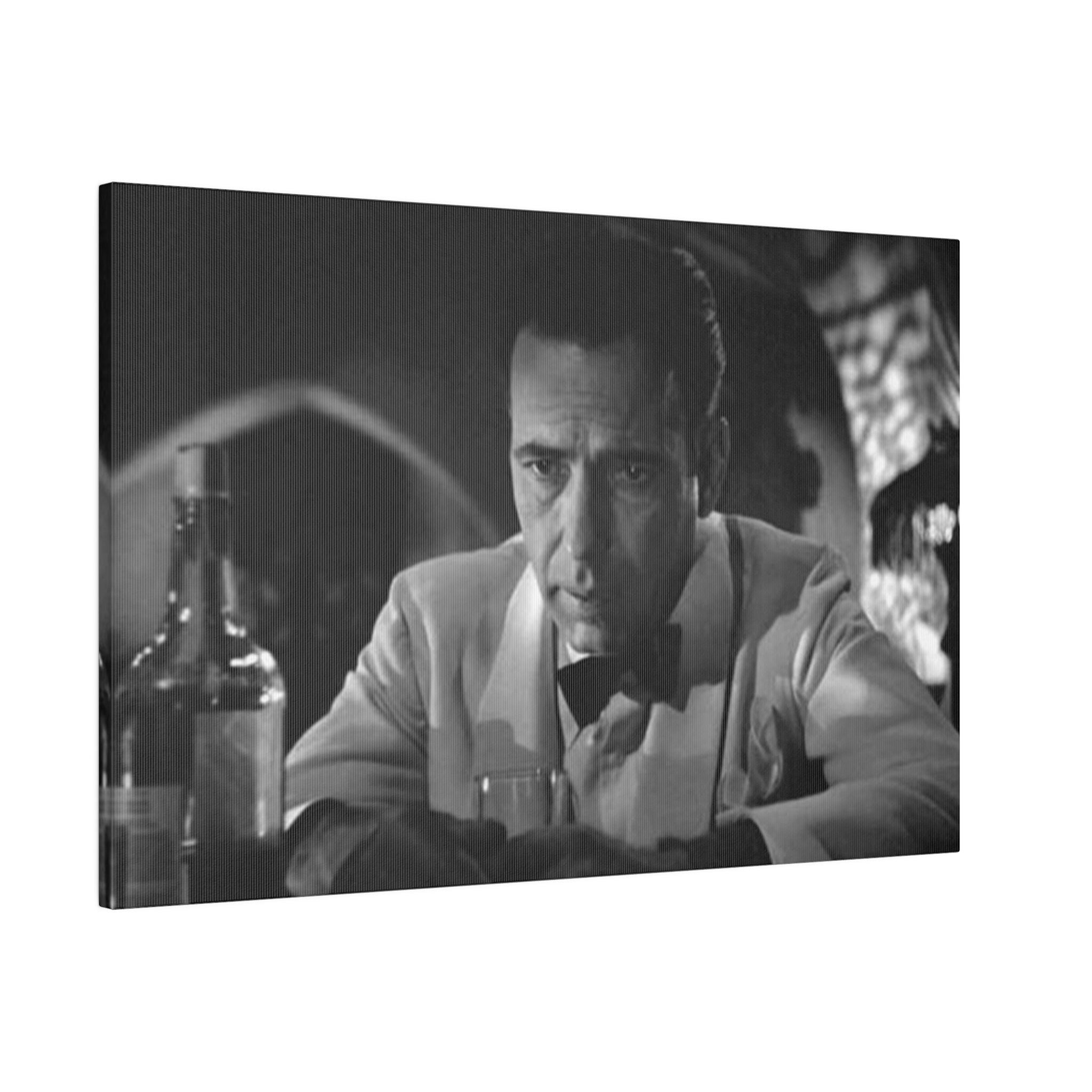 Casablanca Rick Humphrey Bogart B/W Custom Canvas Wall Print