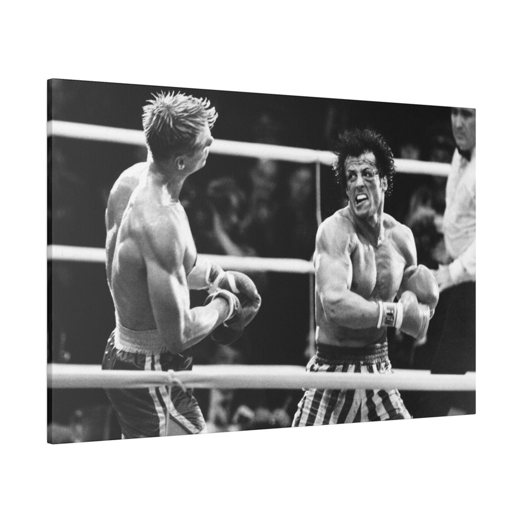 Rocky Vs. Drago B/W Custom Canvas Wall Print