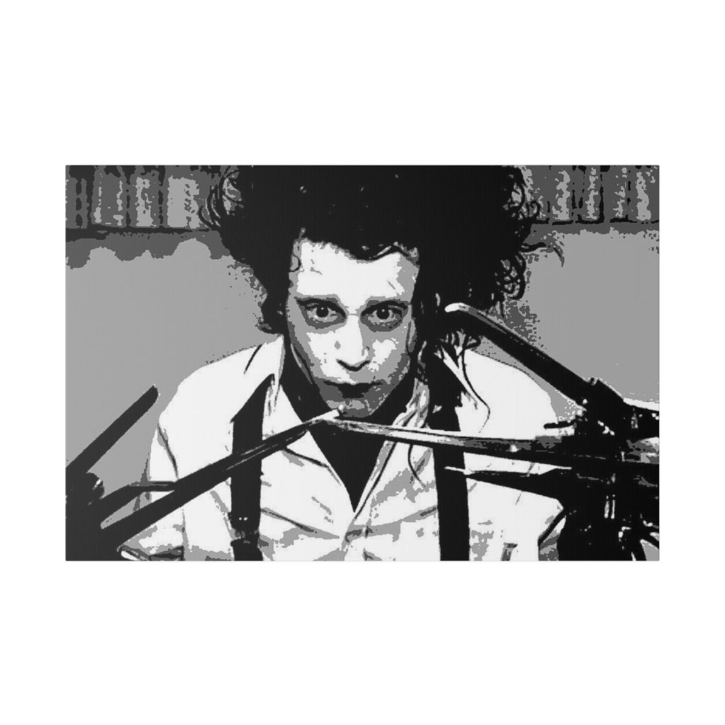 Edward Scissorhands B/W Abstract Custom Canvas Wall Print