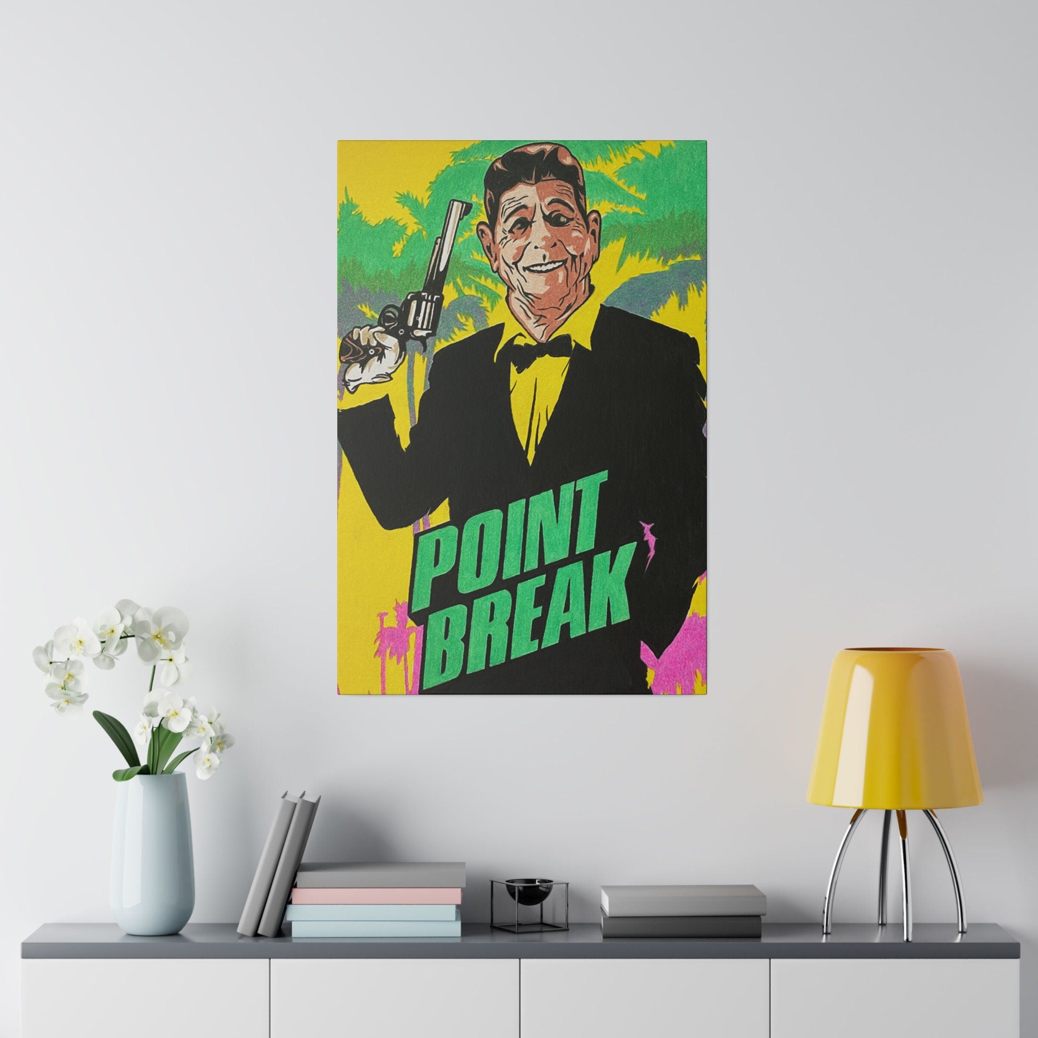 Point Break Reagan Color Blast Custom Canvas Wall Print