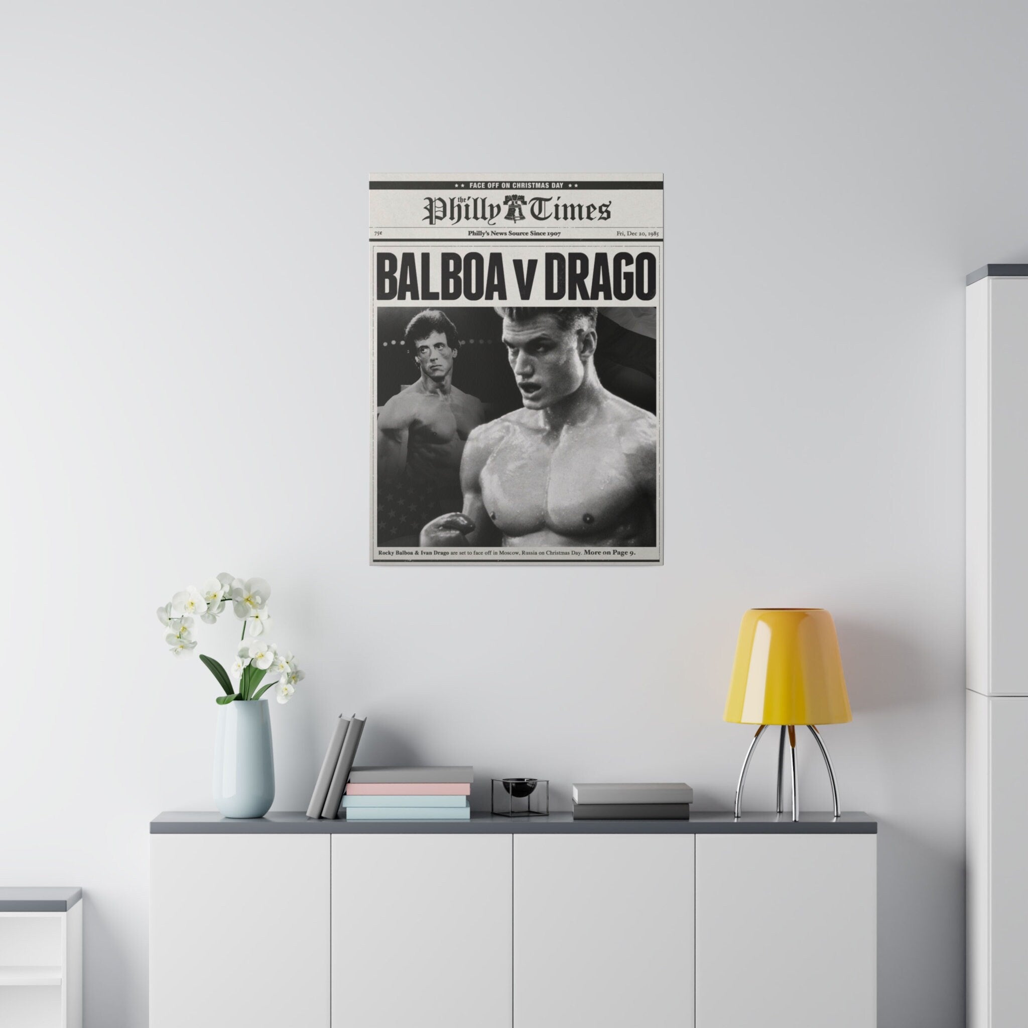 Rocky Vs. Ivan Drago Newspaper Poster Custom Canvas Wall Print
